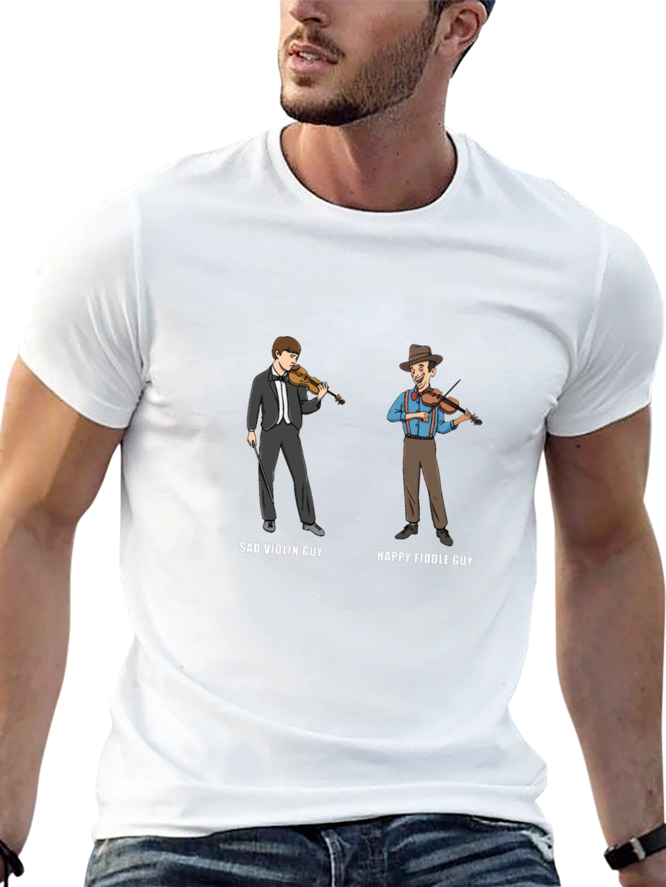 Sad Violin vs Happy Fiddle Guy T-Shirt