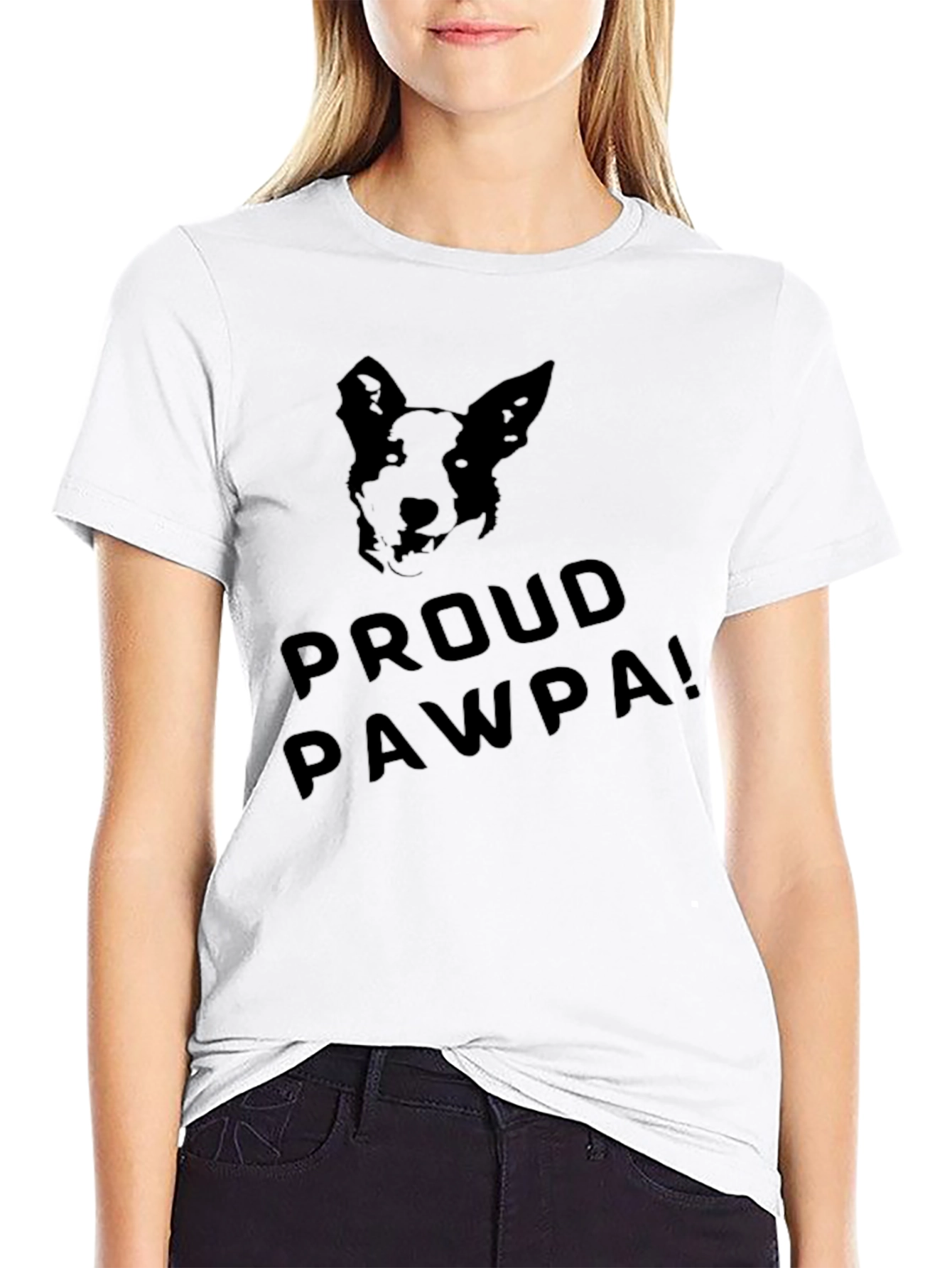 Proud Pawpa Dog Graphic Tee - Black
