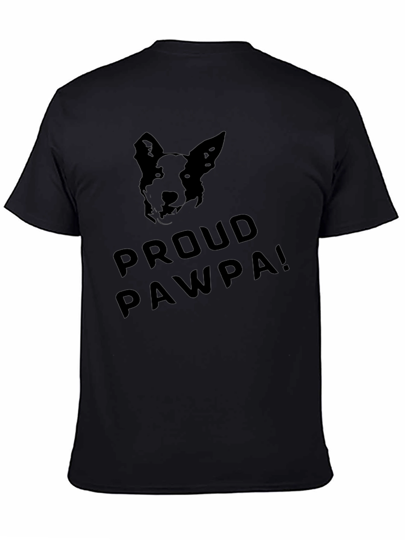 Proud Pawpa Dog Graphic Tee - Black