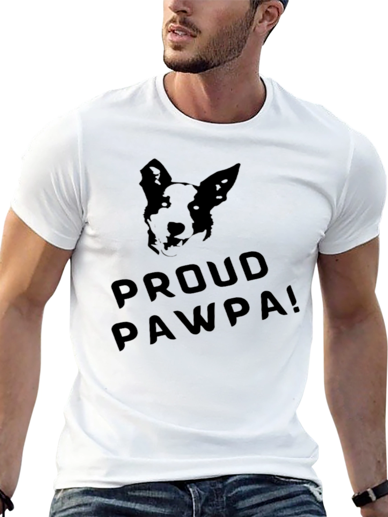 Proud Pawpa Dog Graphic Tee - Black