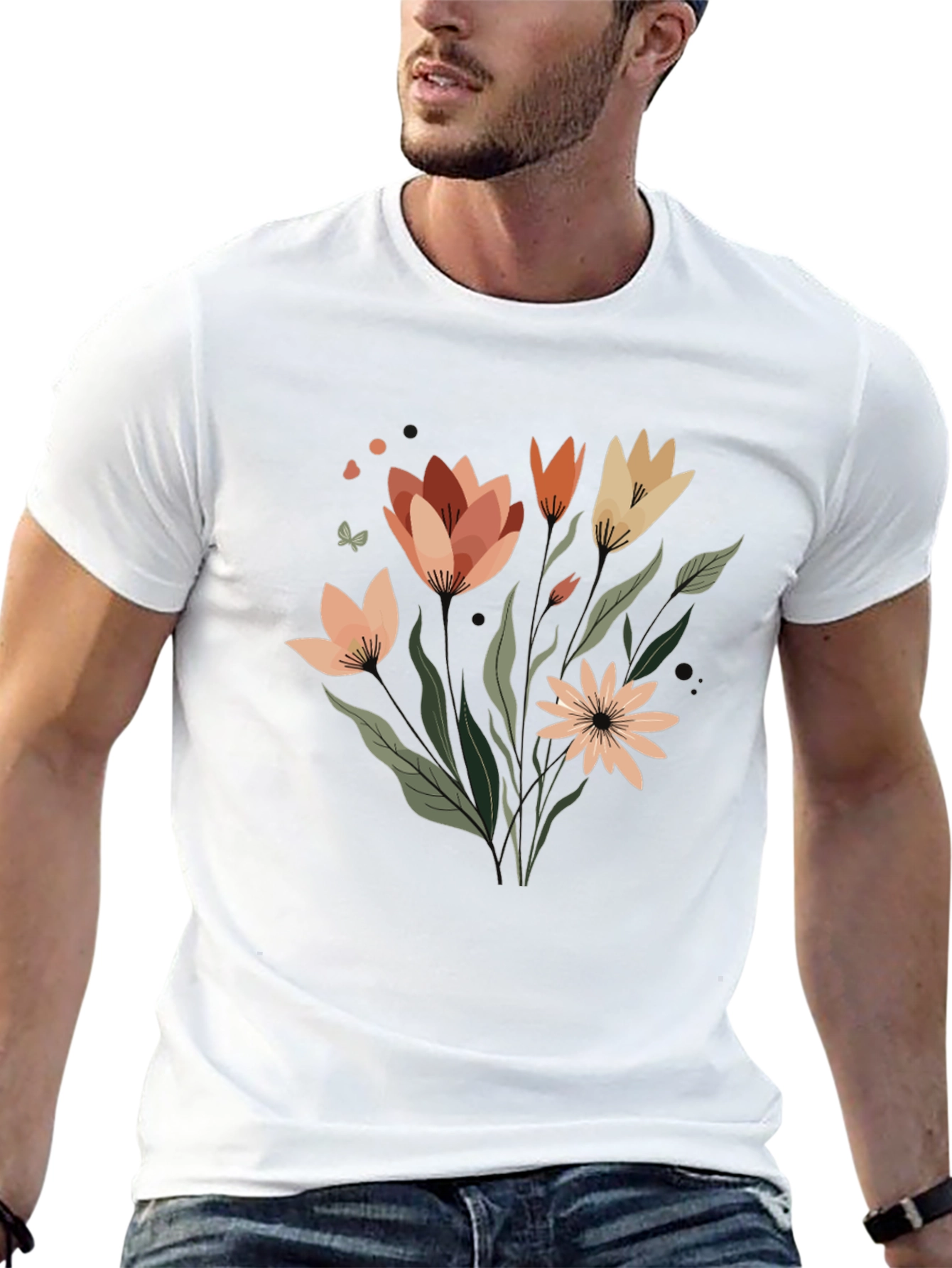 Floral Graphic Tee - Artistic Comfort