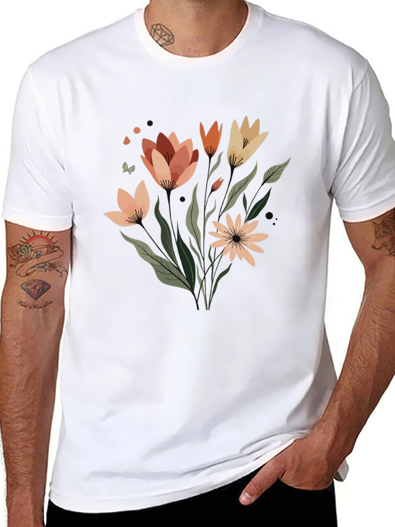 Floral Graphic Tee - Artistic Comfort