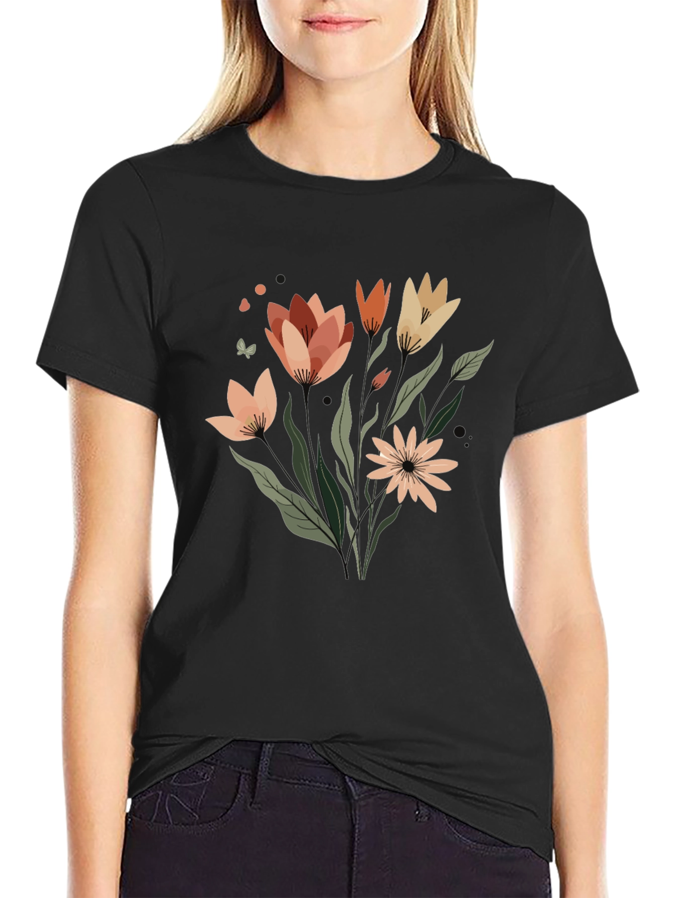 Floral Graphic Tee - Artistic Comfort