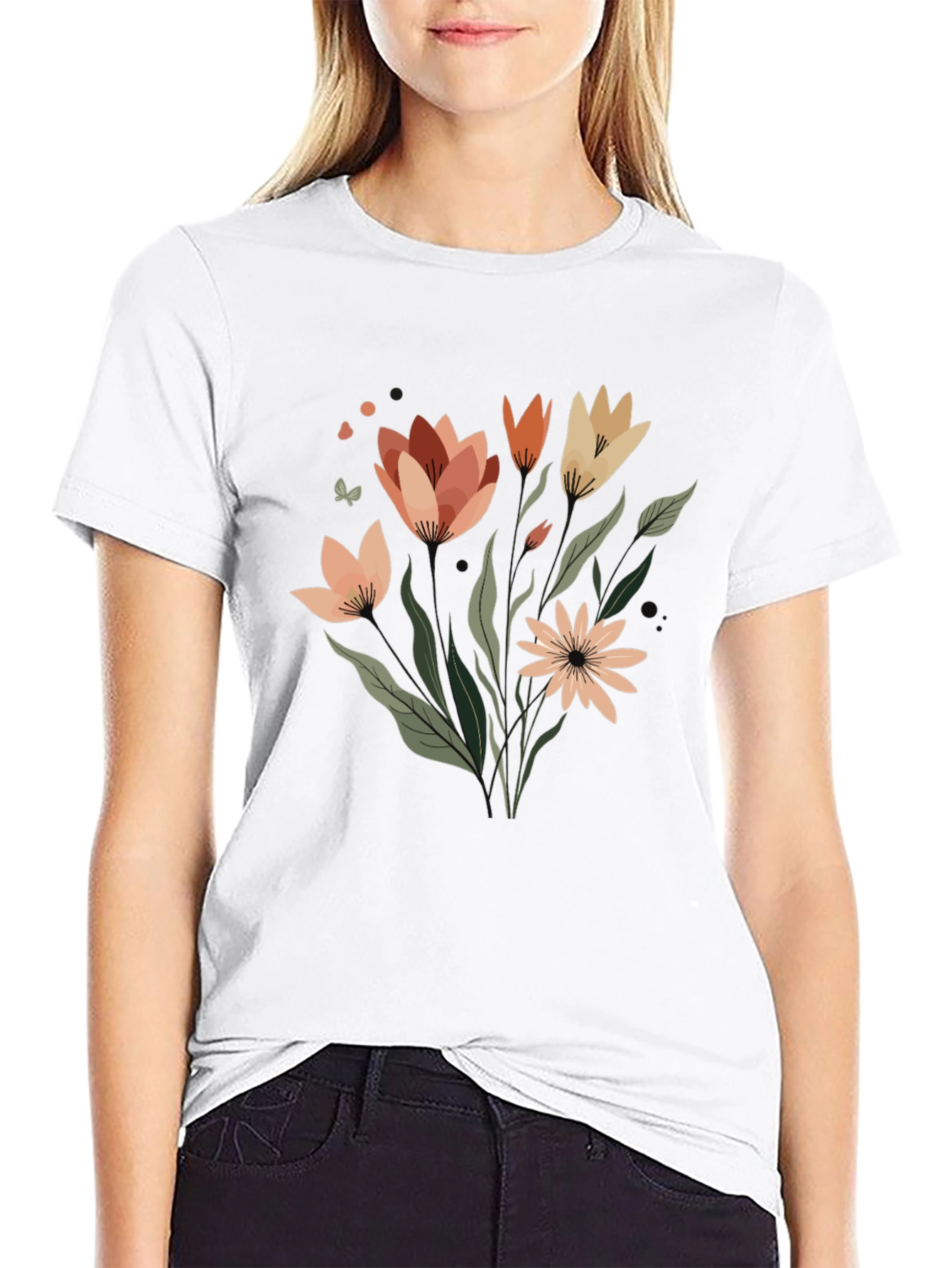Floral Graphic Tee - Artistic Comfort