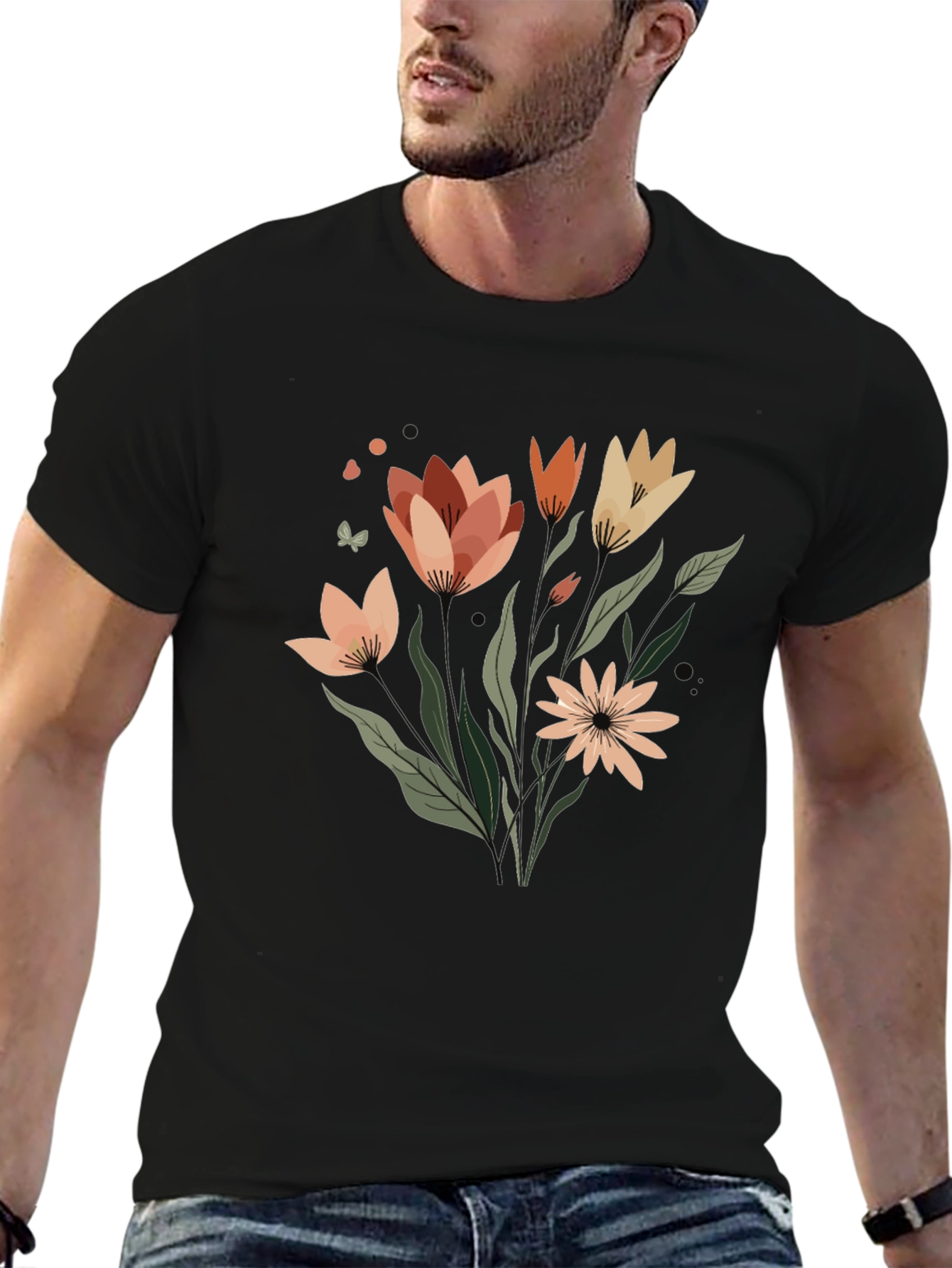 Floral Graphic Tee - Artistic Comfort