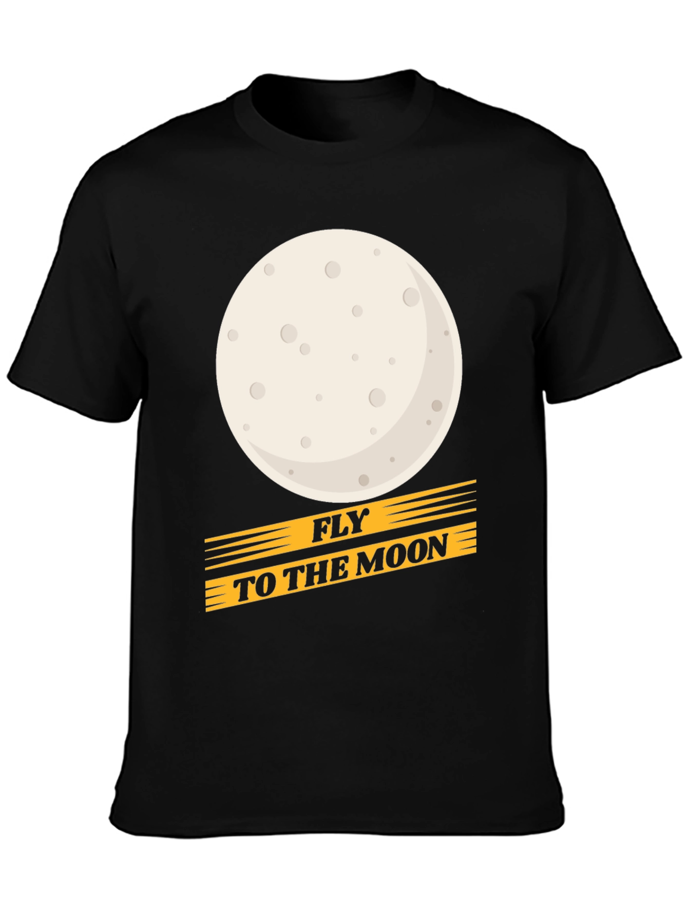 Fly to the Moon Graphic Tee - Black