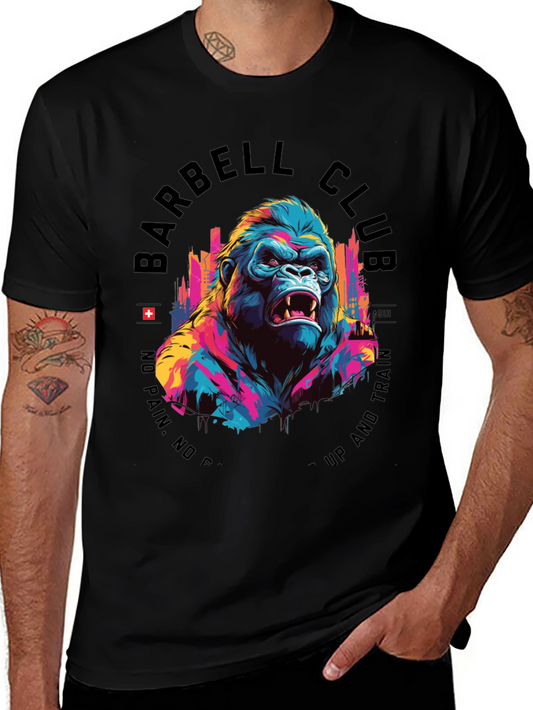 Barbell Club Gorilla Graphic Tee - Black Cotton T-Shirt