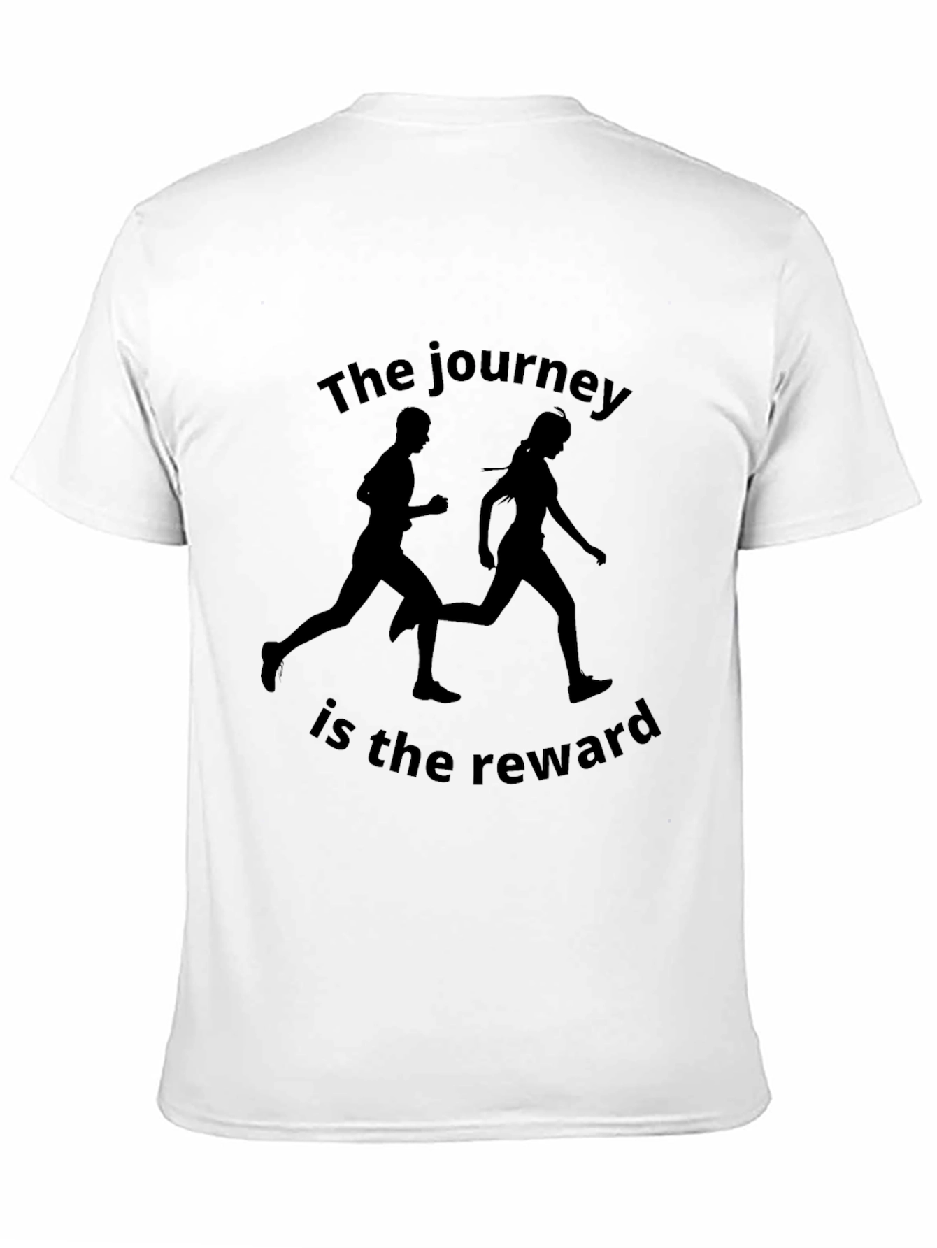 Motivation Black Graphic Tee: The Journey is the Reward