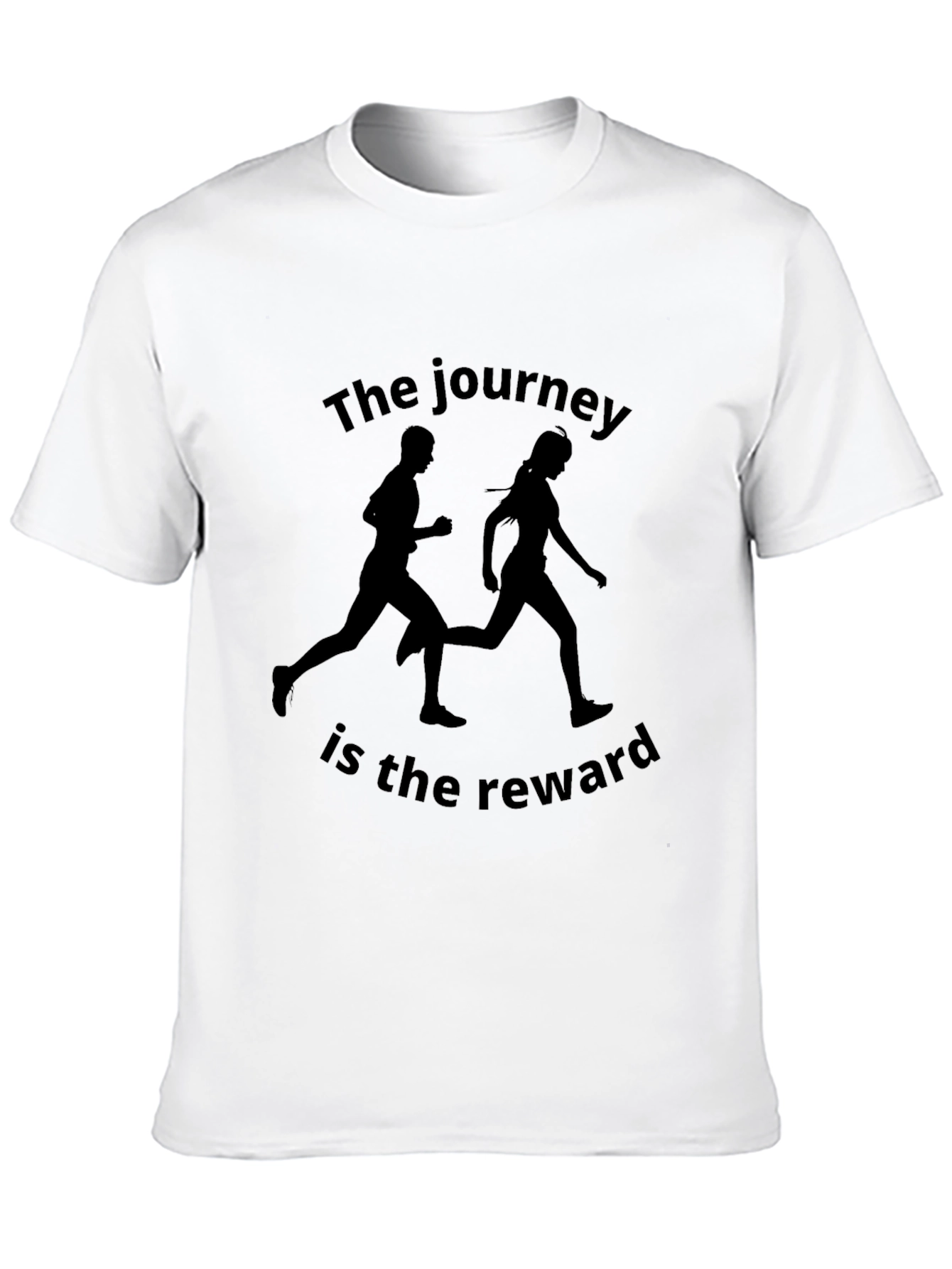 Motivation Black Graphic Tee: The Journey is the Reward
