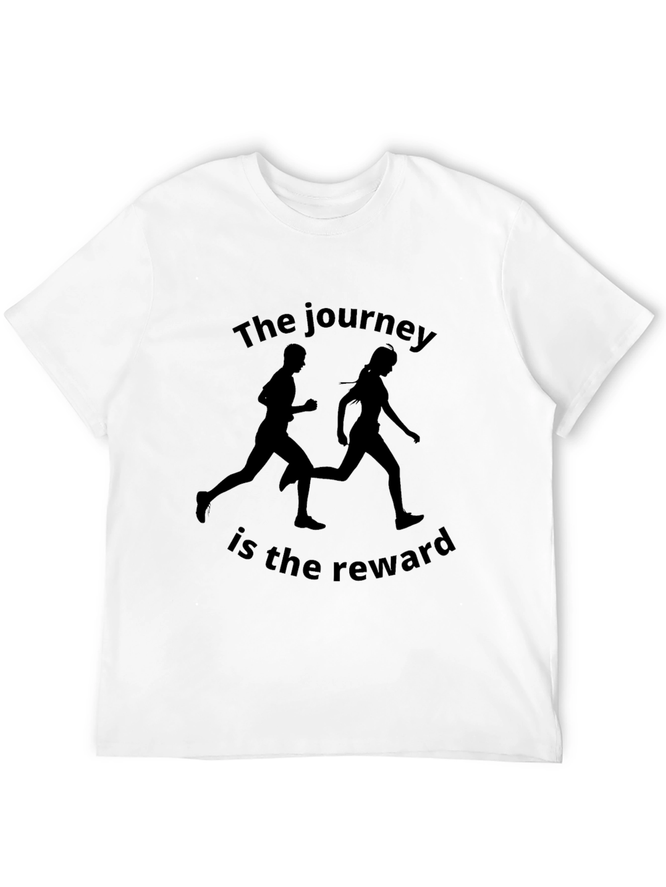 Motivation Black Graphic Tee: The Journey is the Reward