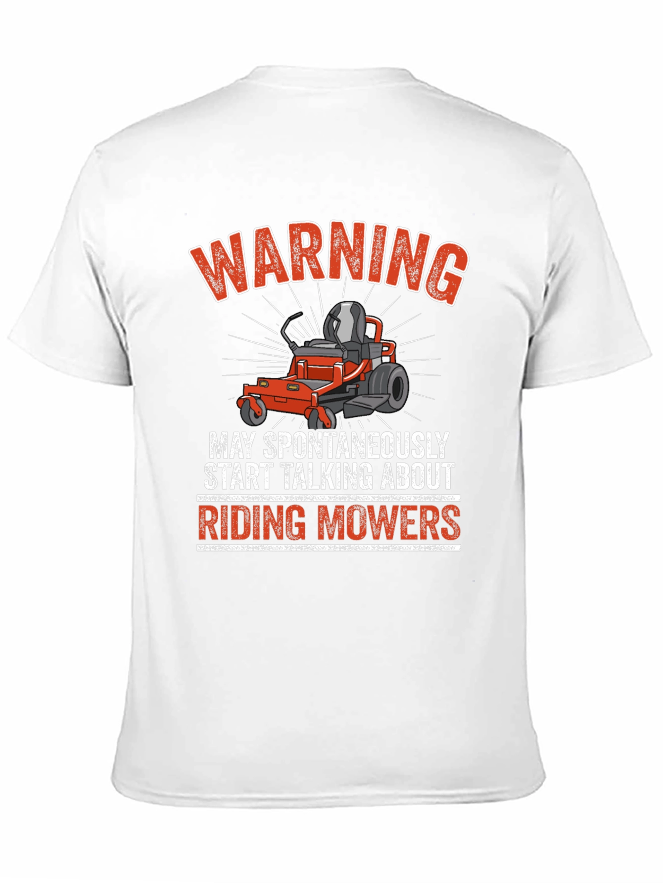 Warning Riding Mowers Graphic Tee