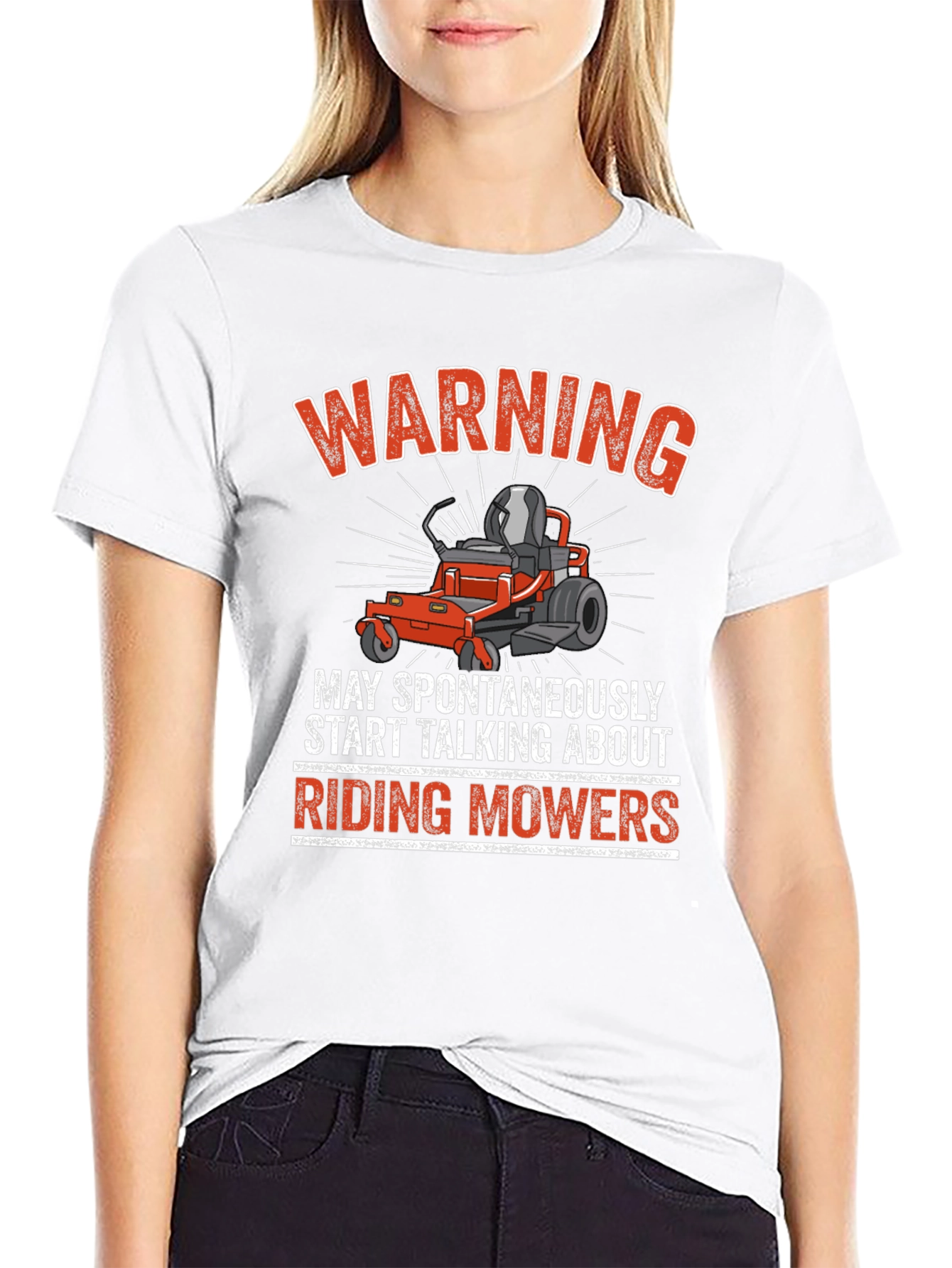Warning Riding Mowers Graphic Tee