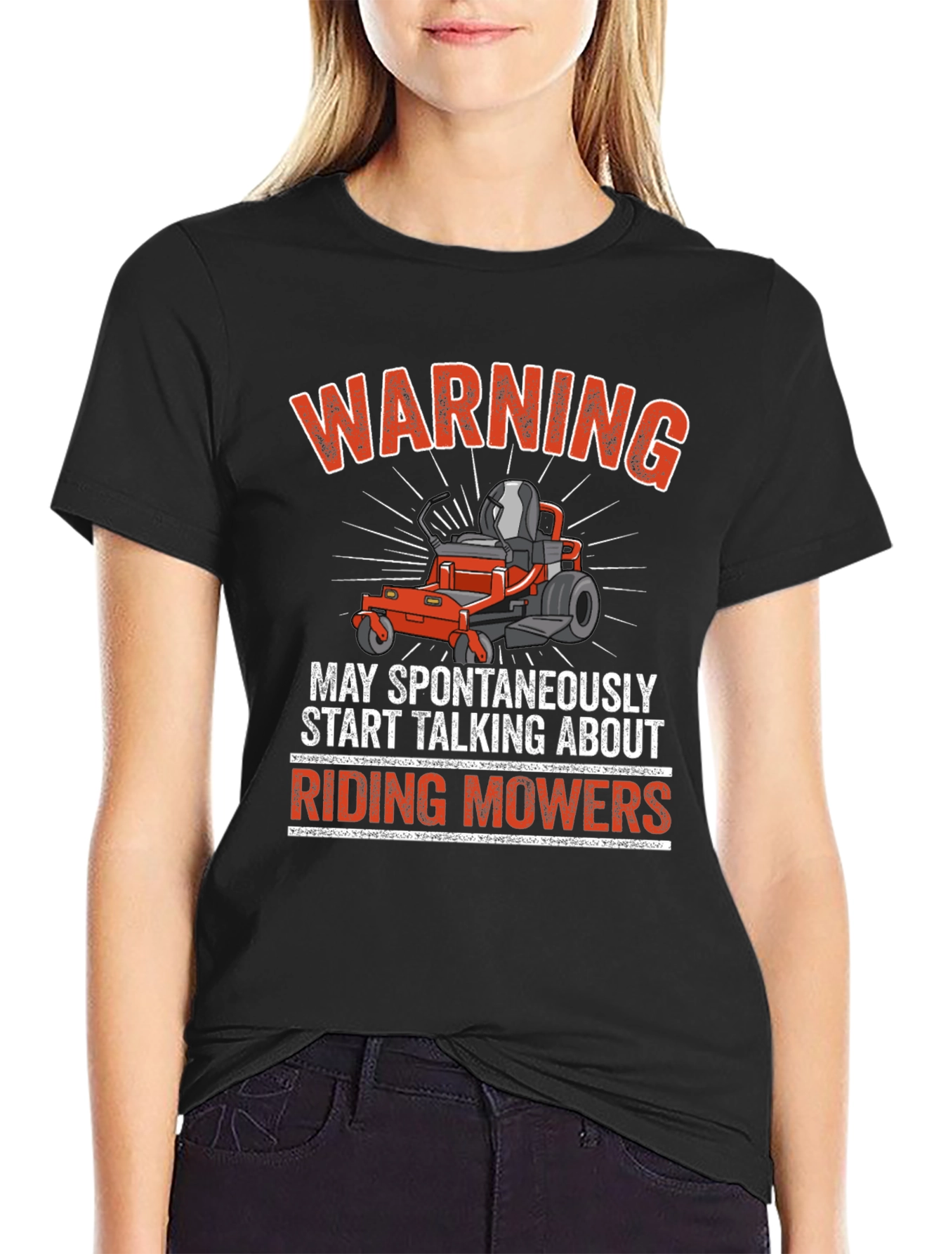 Warning Riding Mowers Graphic Tee