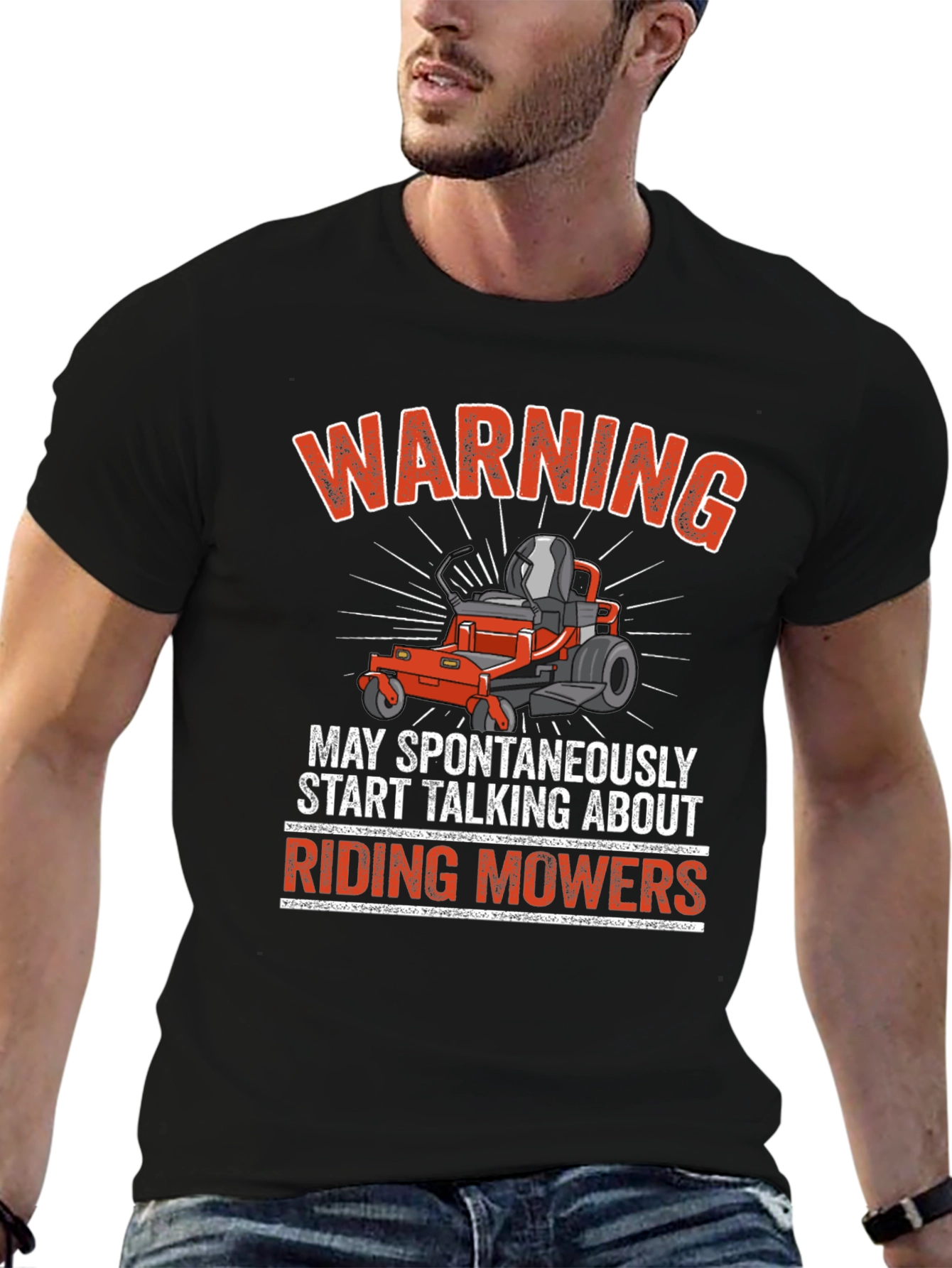 Warning Riding Mowers Graphic Tee