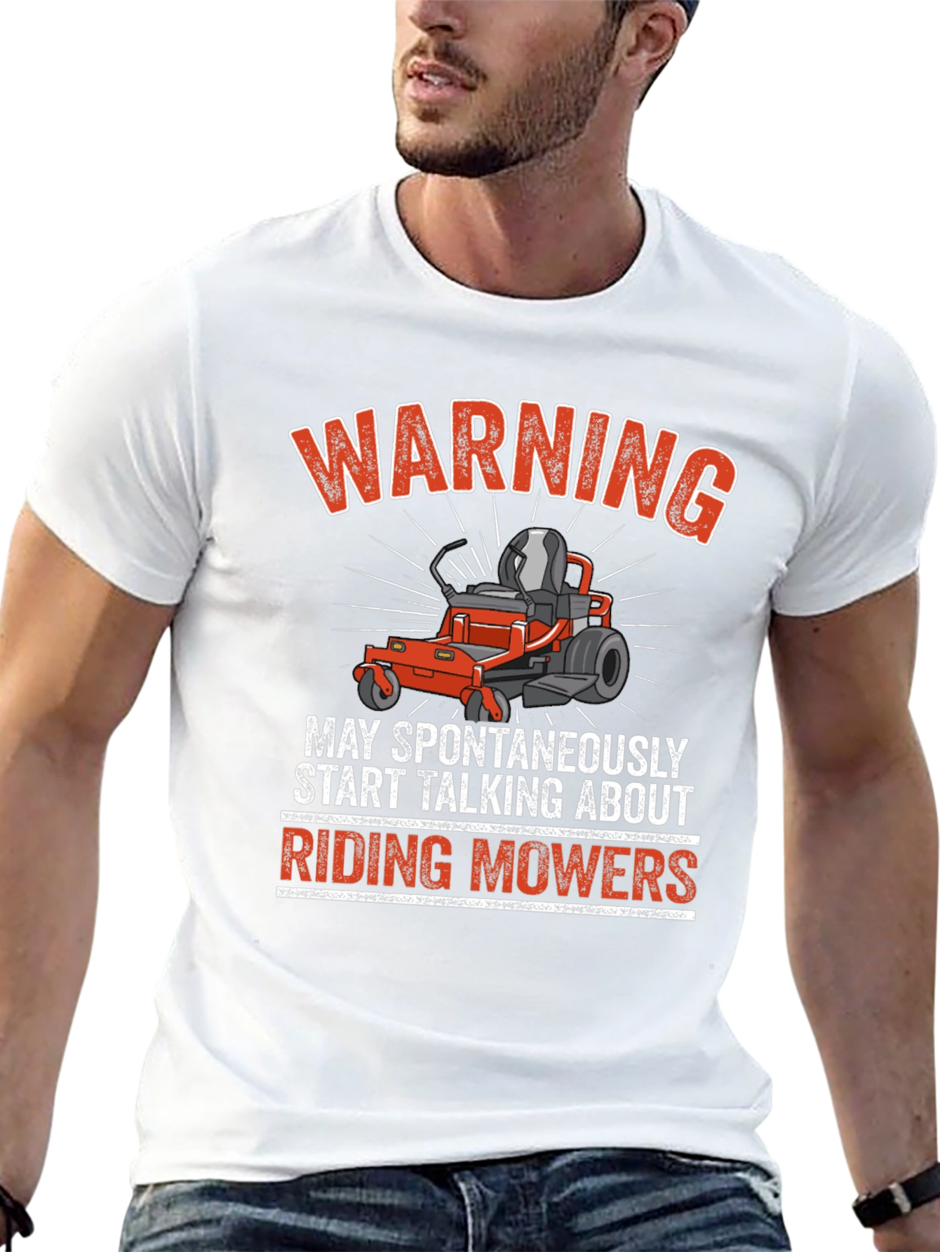 Warning Riding Mowers Graphic Tee