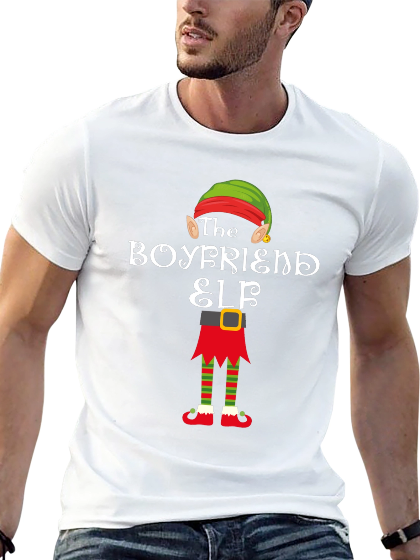 Boyfriend Elf Christmas T-Shirt - Festive Holiday Apparel