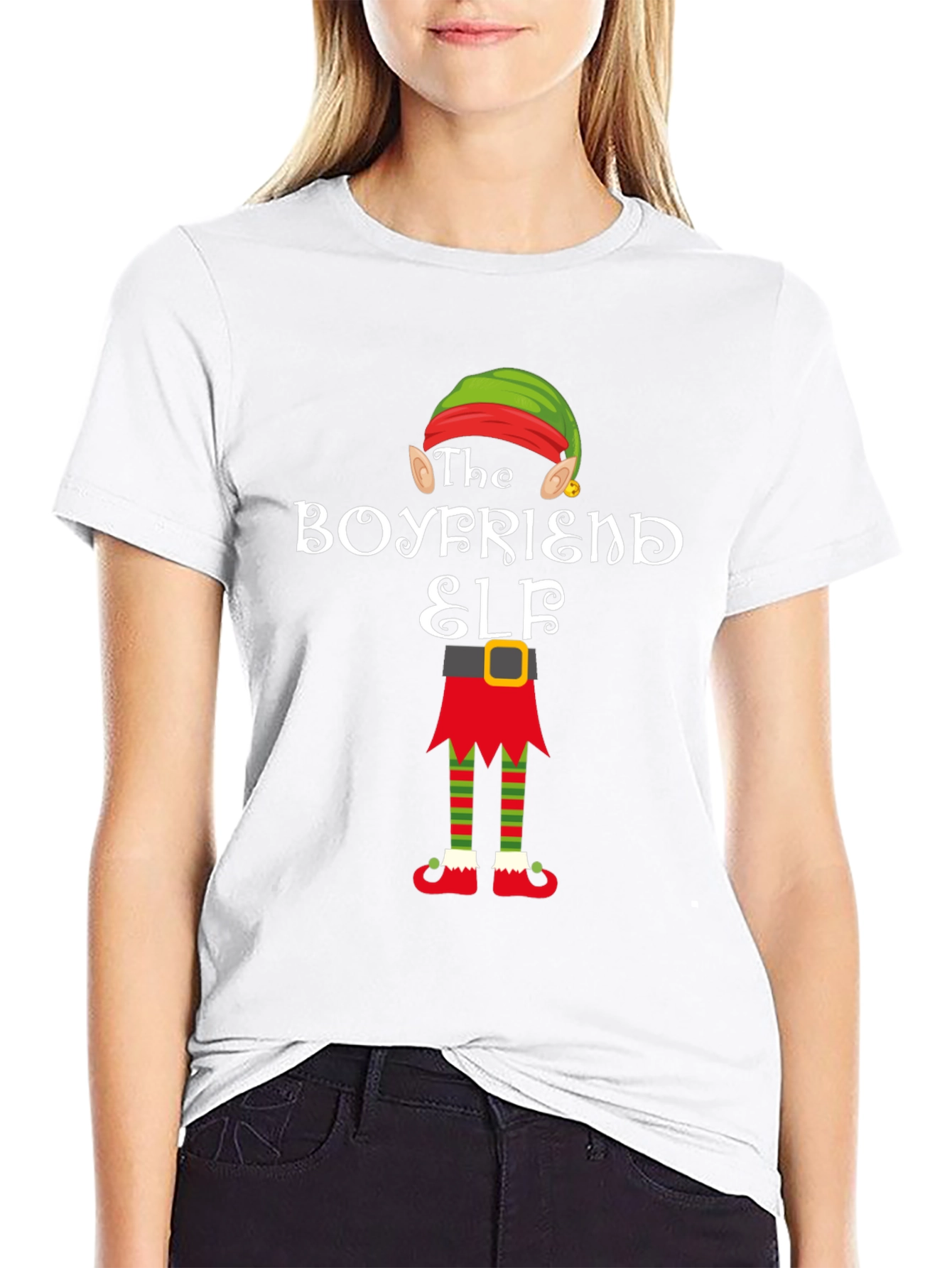 Boyfriend Elf Christmas T-Shirt - Festive Holiday Apparel