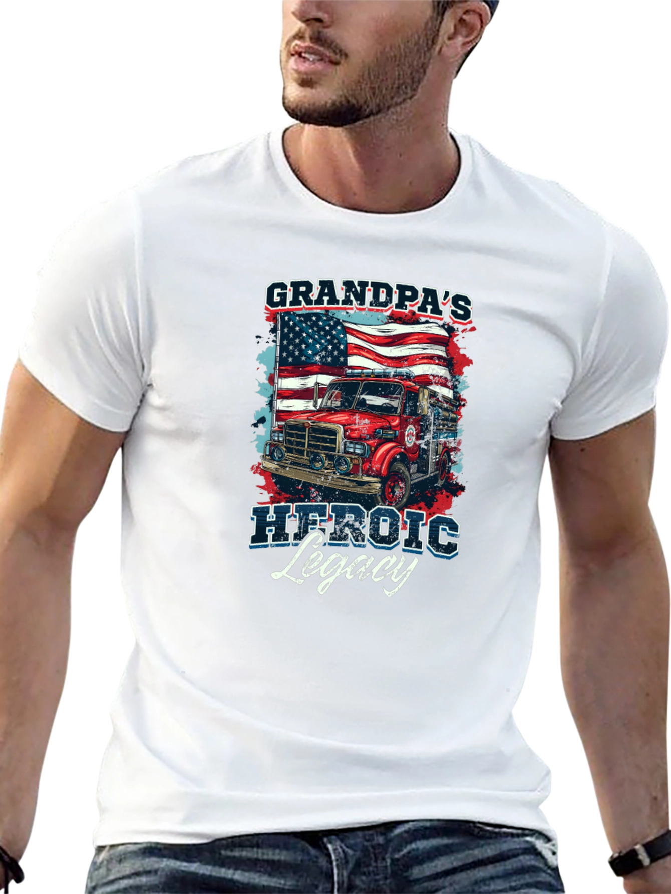 Grandpas Heroic Legacy T-Shirt Firefighter