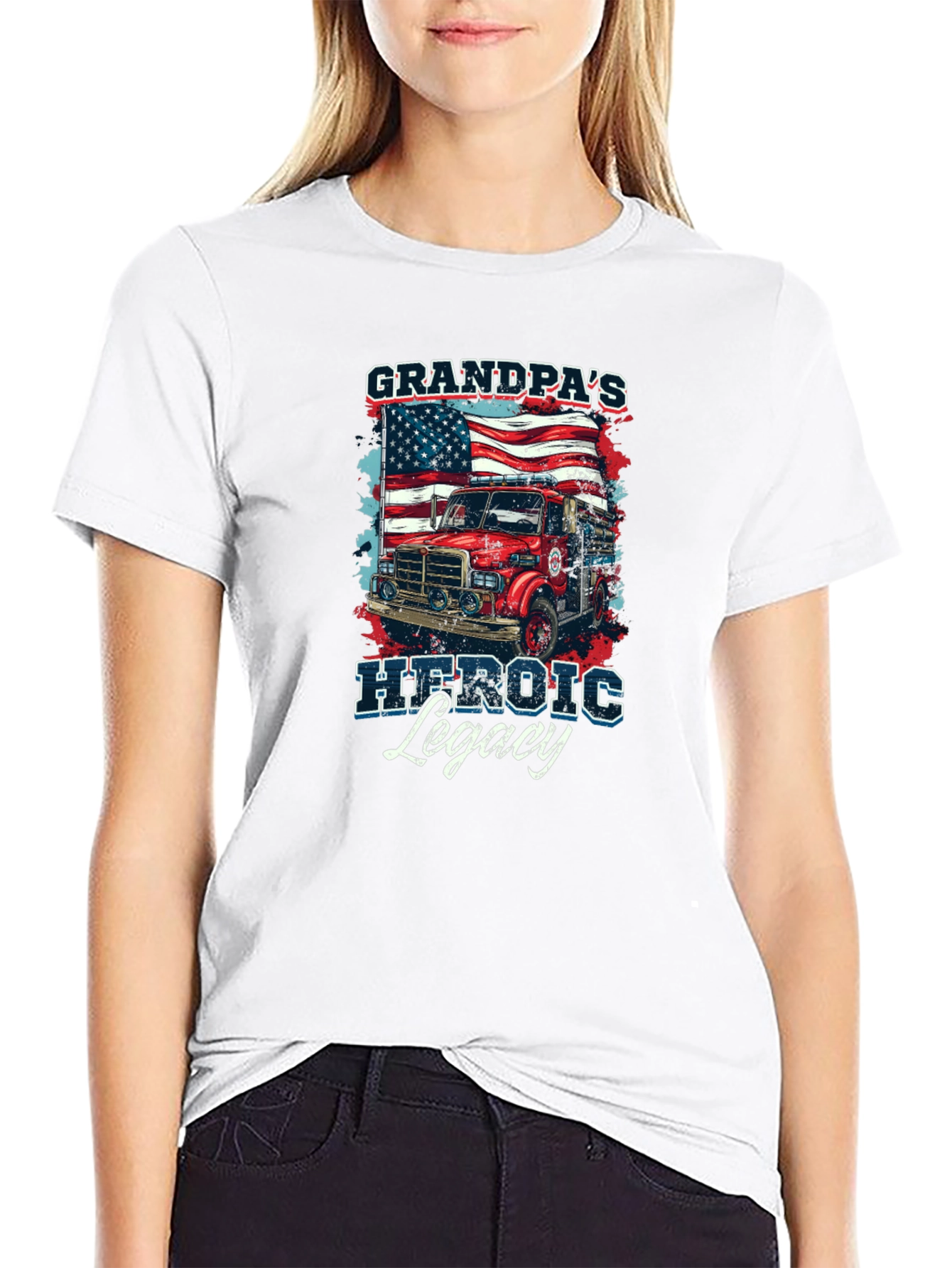 Grandpas Heroic Legacy T-Shirt Firefighter