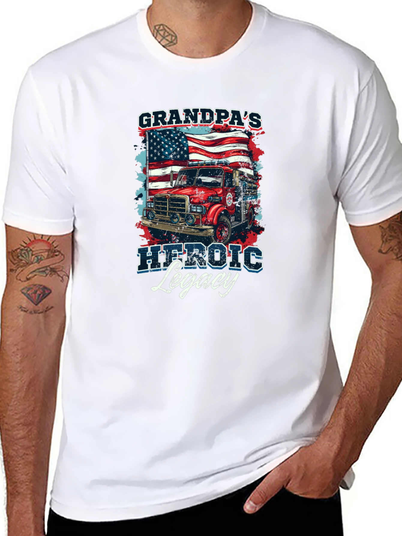 Grandpas Heroic Legacy T-Shirt Firefighter