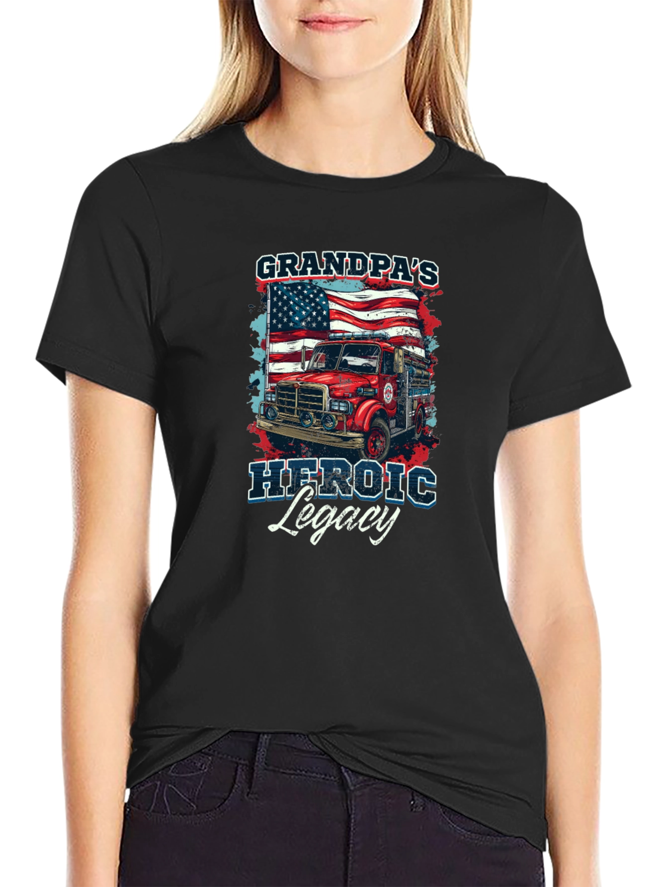 Grandpas Heroic Legacy T-Shirt Firefighter