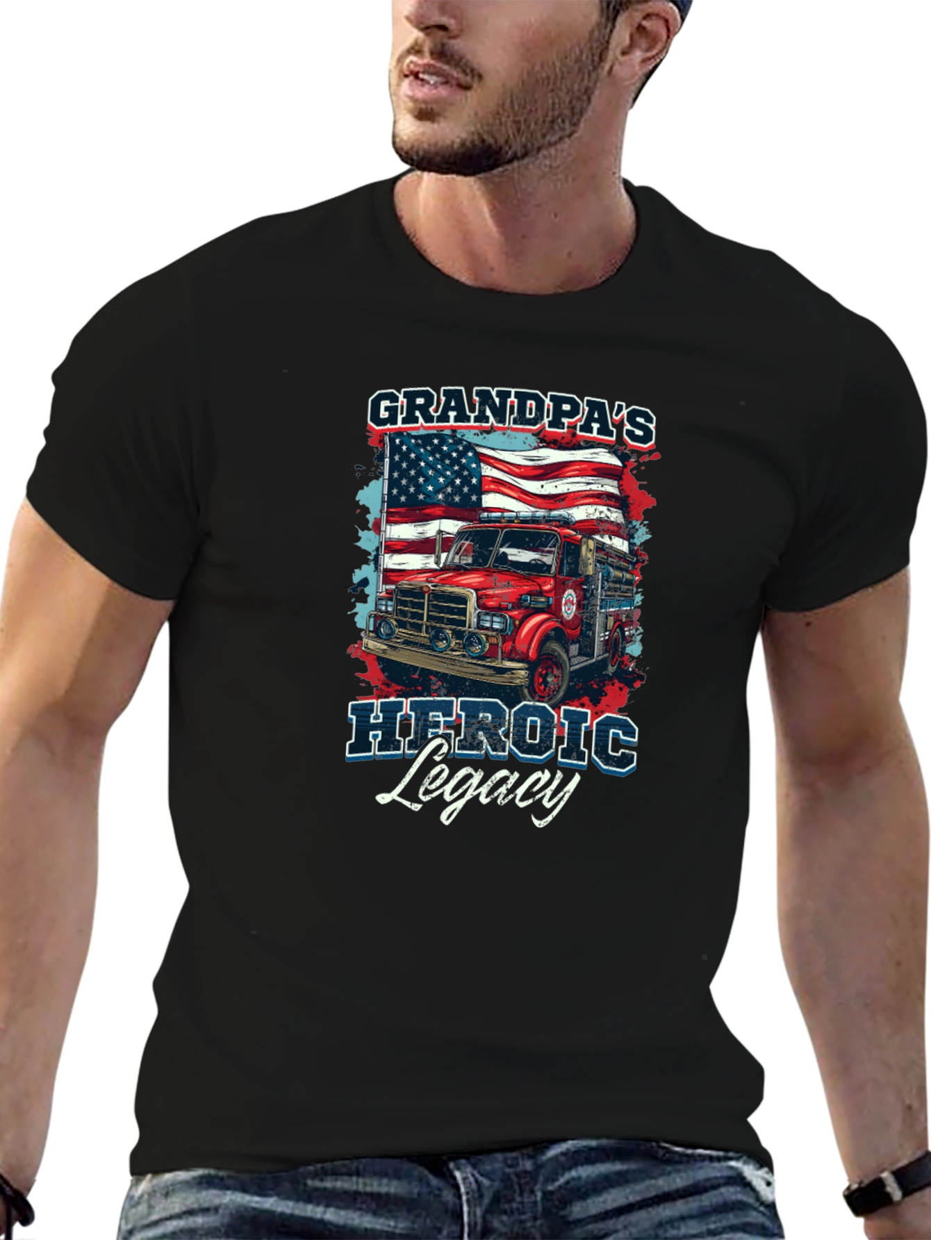 Grandpas Heroic Legacy T-Shirt Firefighter
