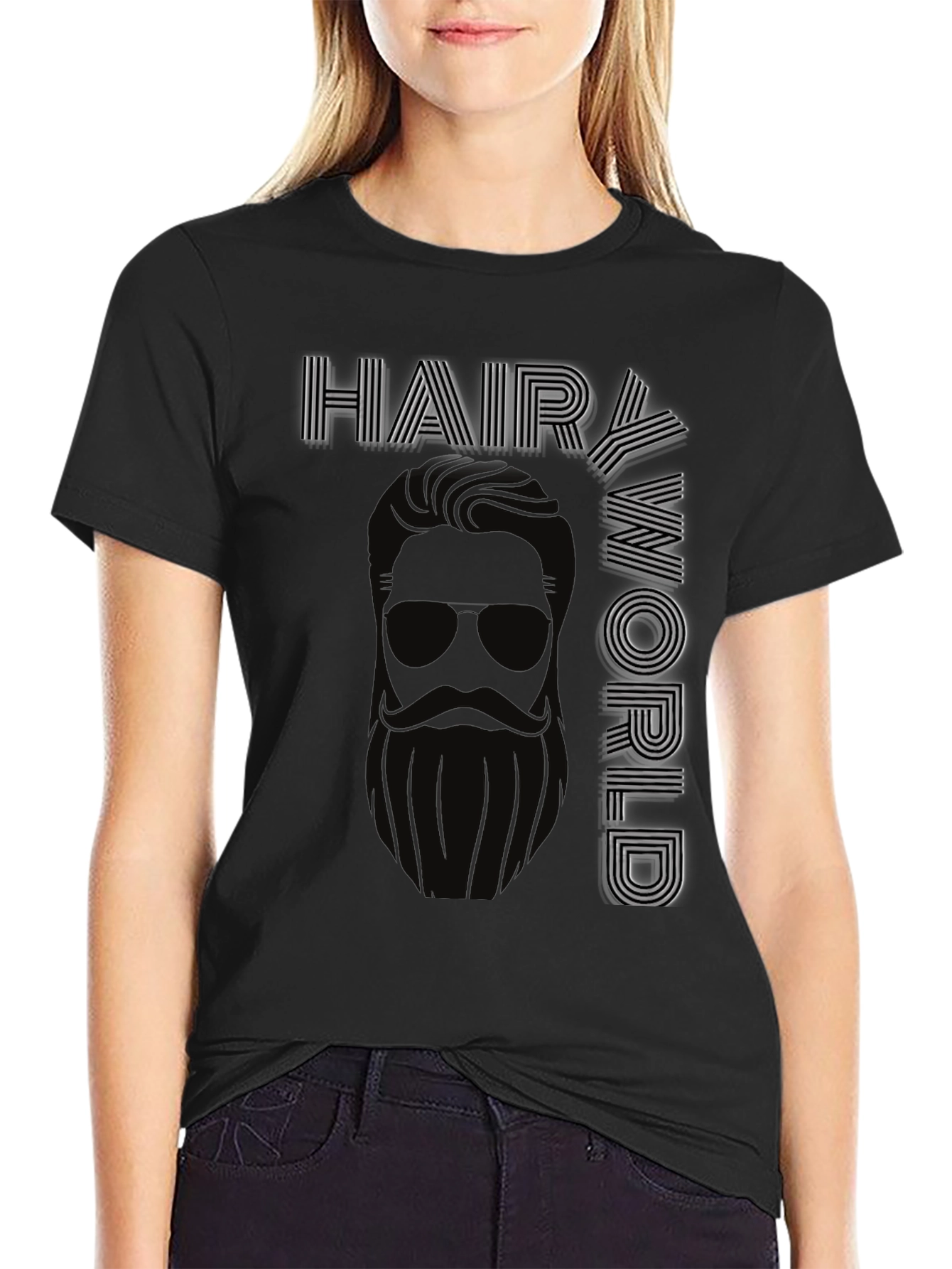 Hair World Black Graphic Tee