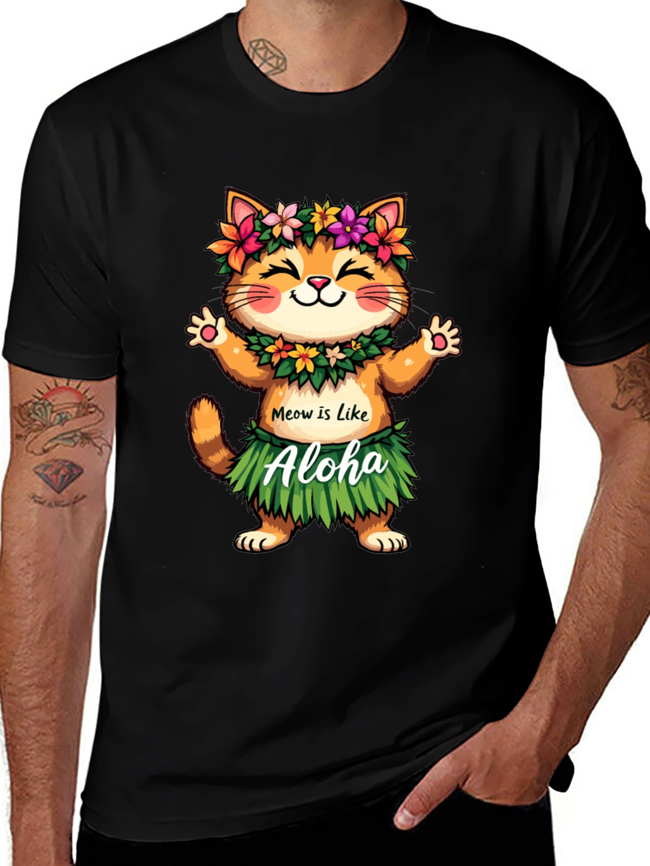 Aloha Cat T-Shirt - Hawaiian Kitten Tee