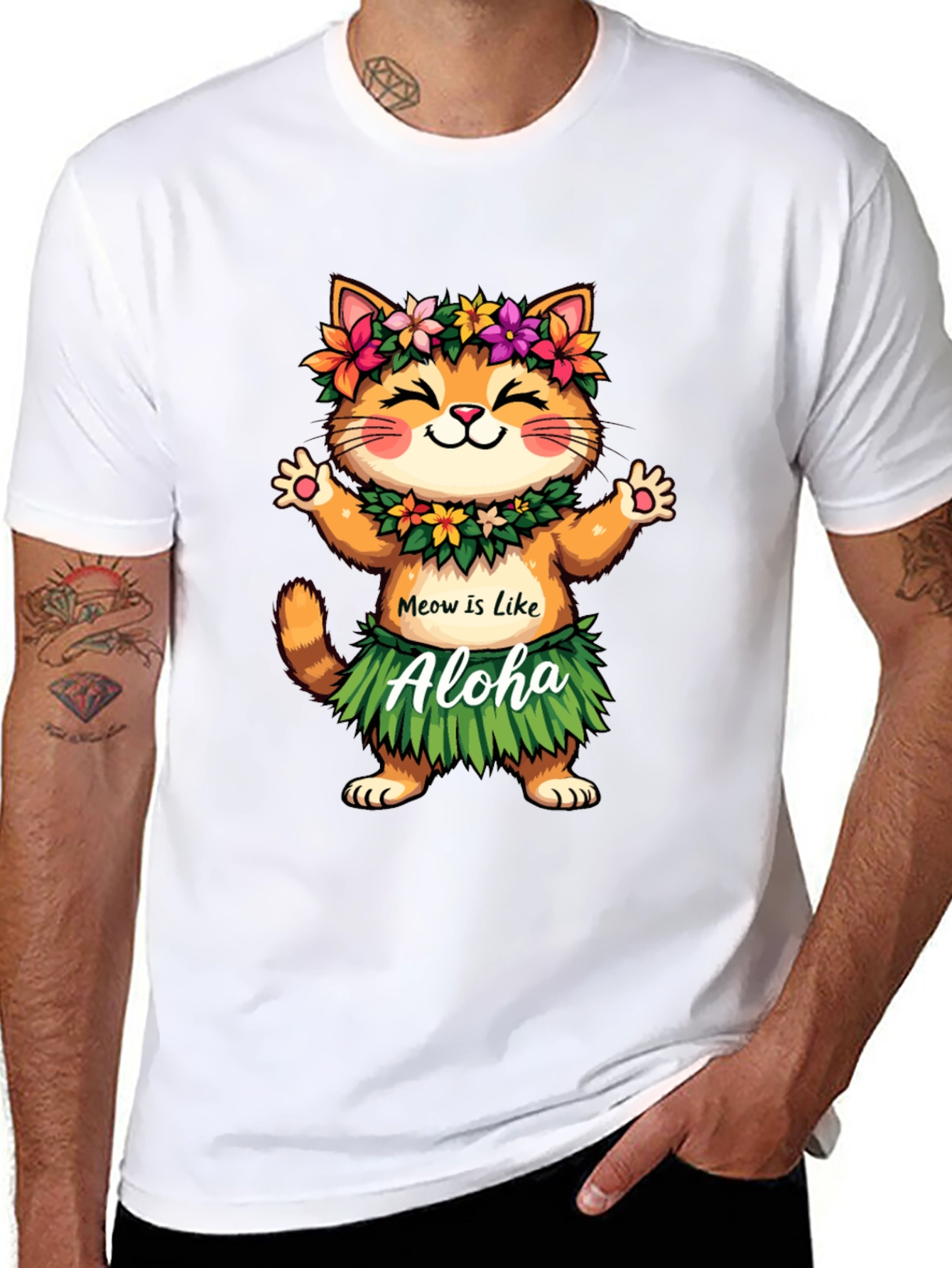 Aloha Cat T-Shirt - Hawaiian Kitten Tee