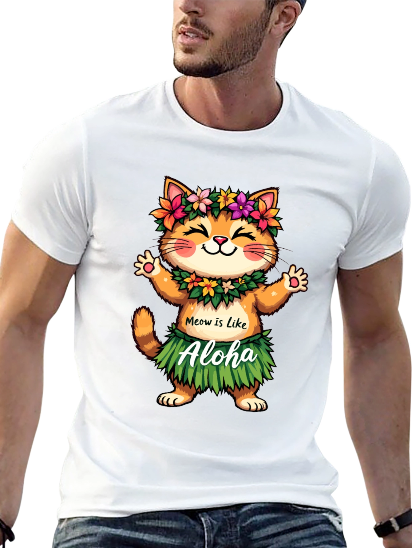 Aloha Cat T-Shirt - Hawaiian Kitten Tee