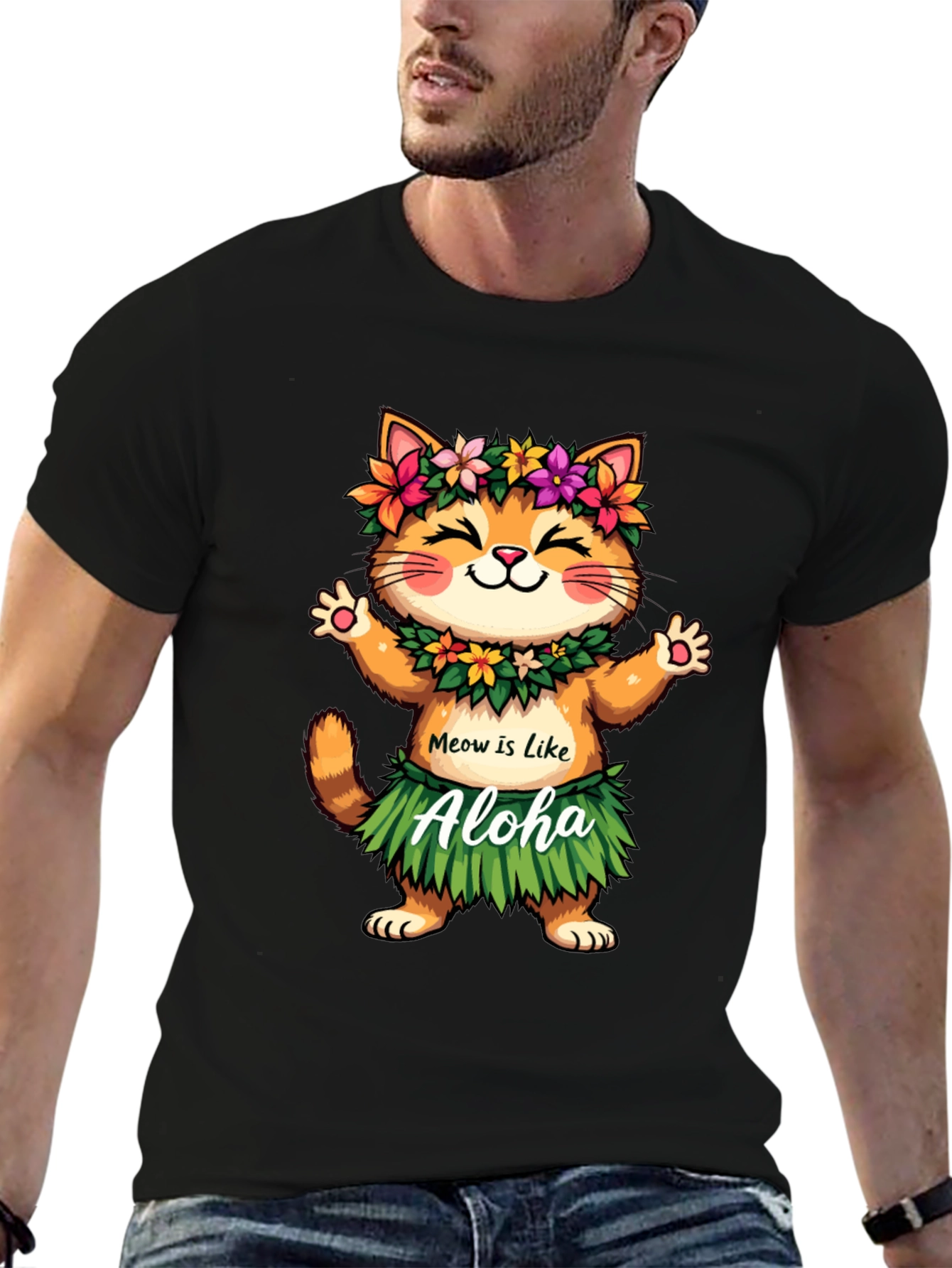 Aloha Cat T-Shirt - Hawaiian Kitten Tee