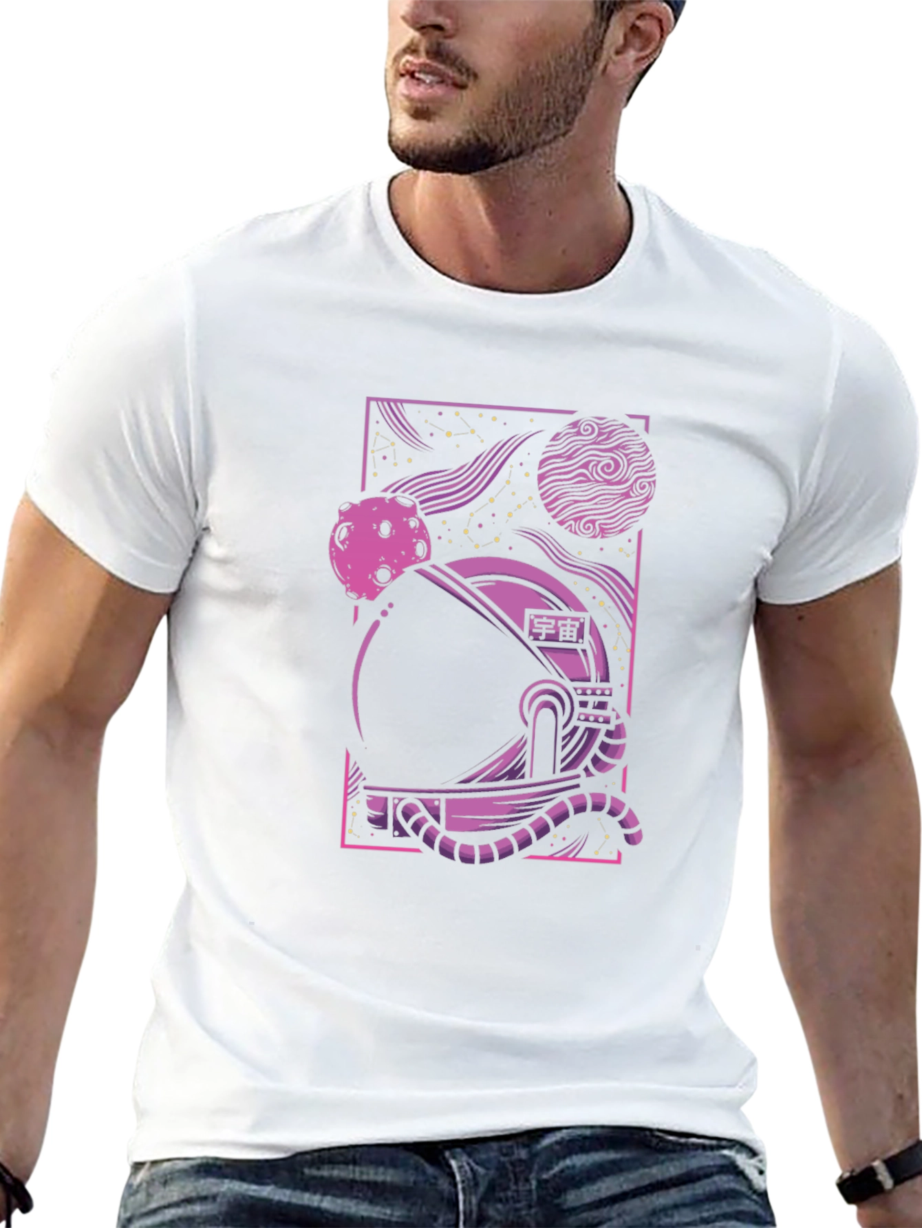 Space Helmet Graphic Tee - Black Unisex T-Shirt