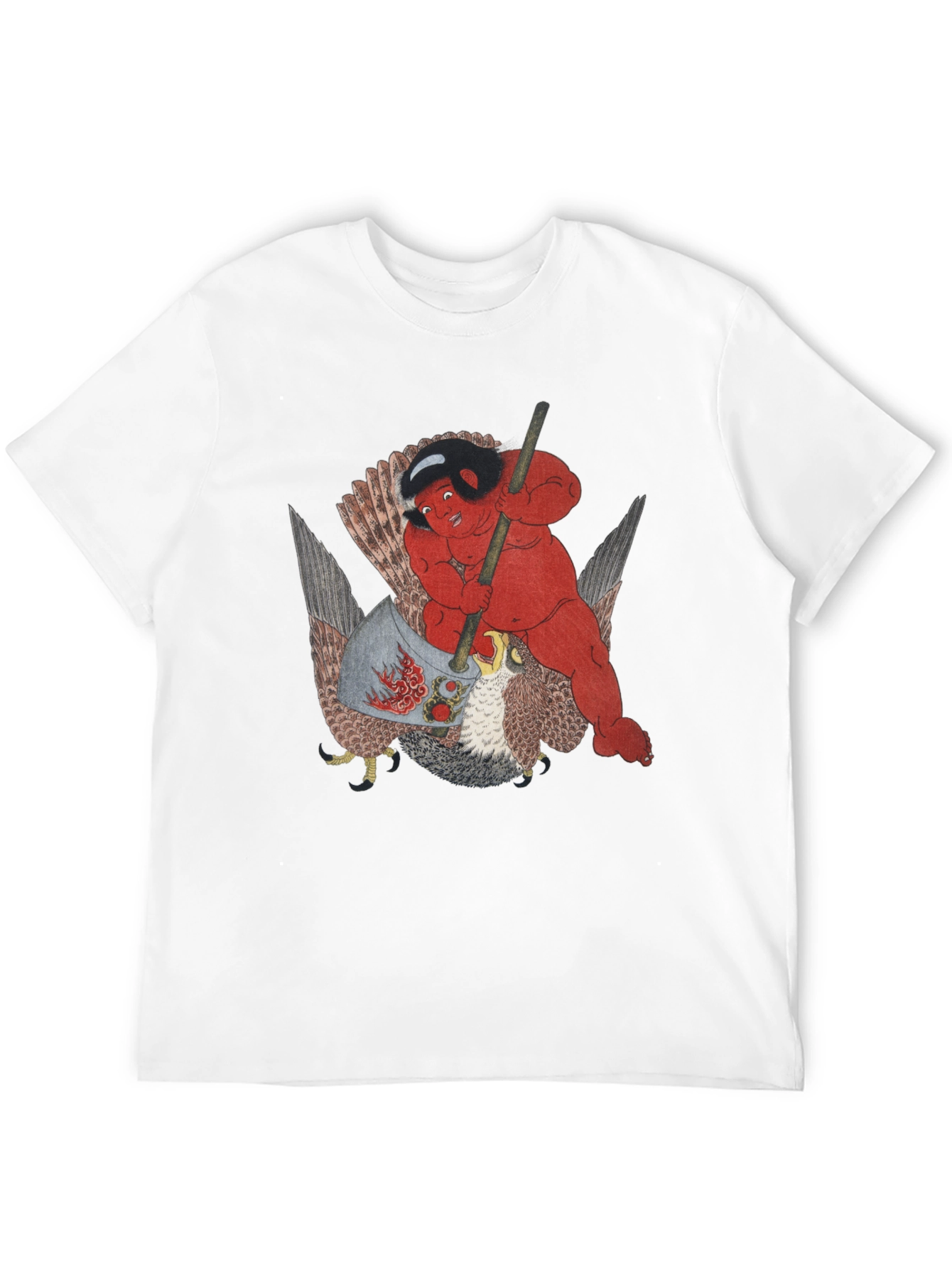 Red Demon Riding Falcon Graphic Tee