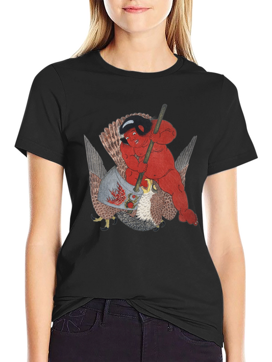 Red Demon Riding Falcon Graphic Tee