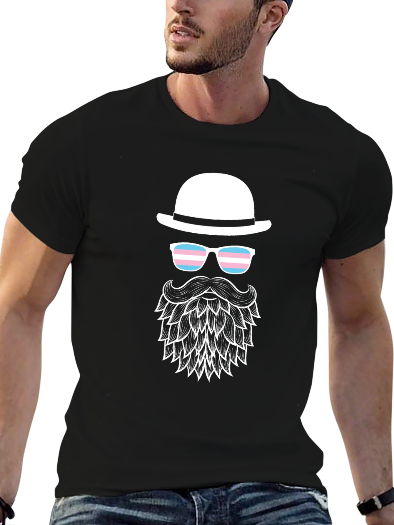 Trans Pride Bearded Man T-Shirt