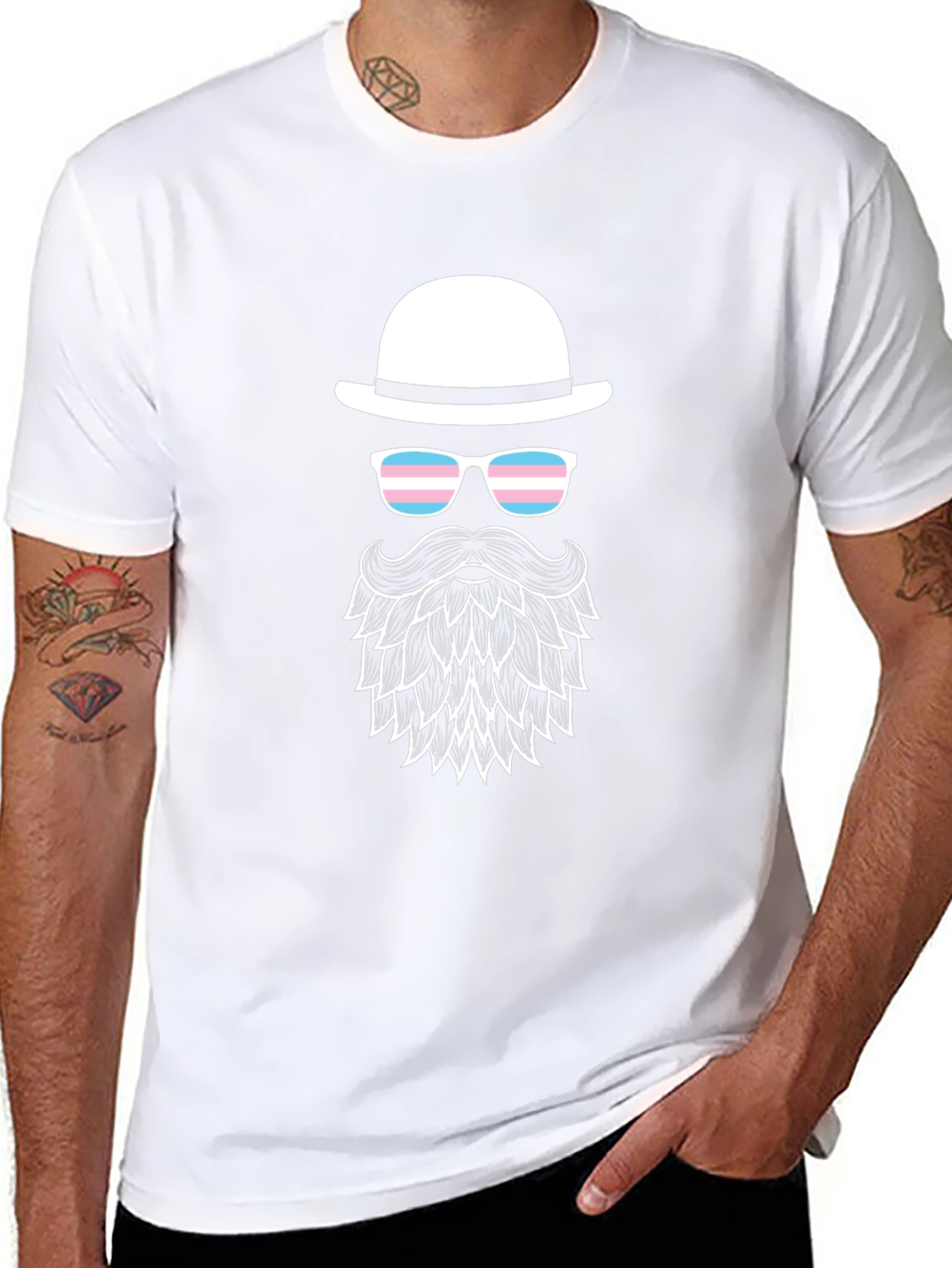 Trans Pride Bearded Man T-Shirt