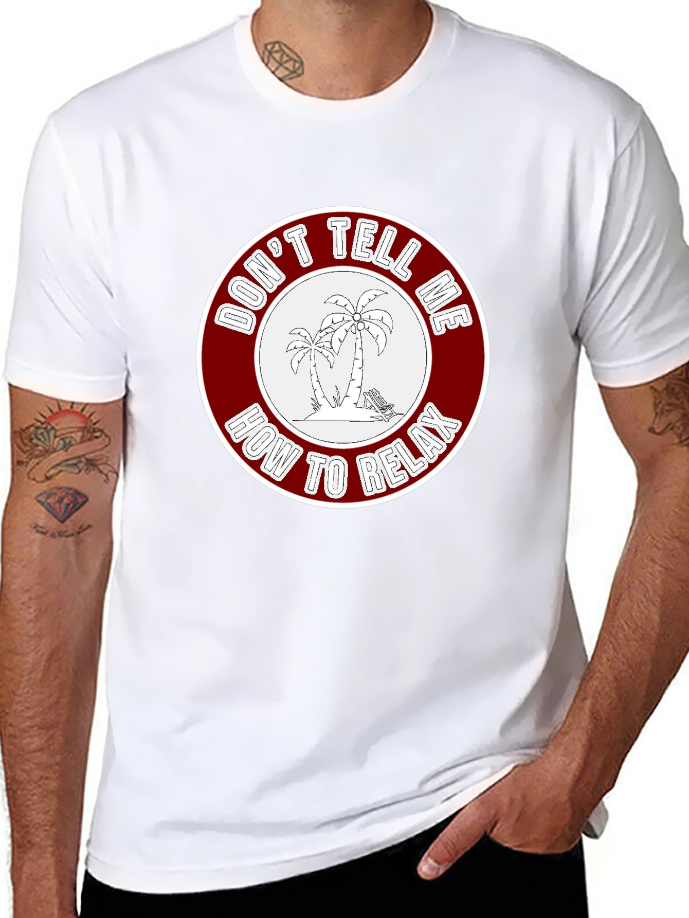 Relaxation Graphic Tee - Palm Trees Design