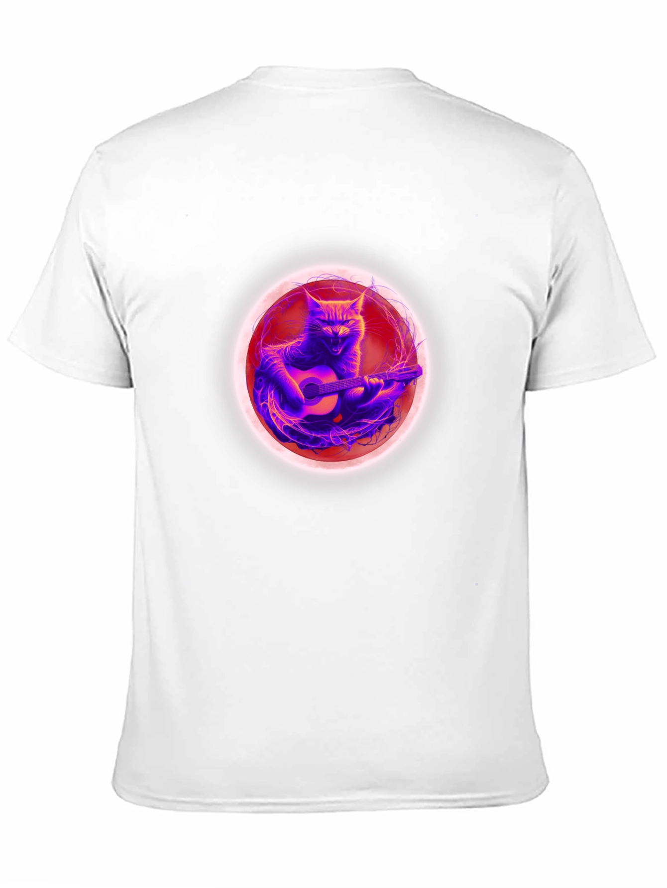 Cat Guitar Player Black T-Shirt