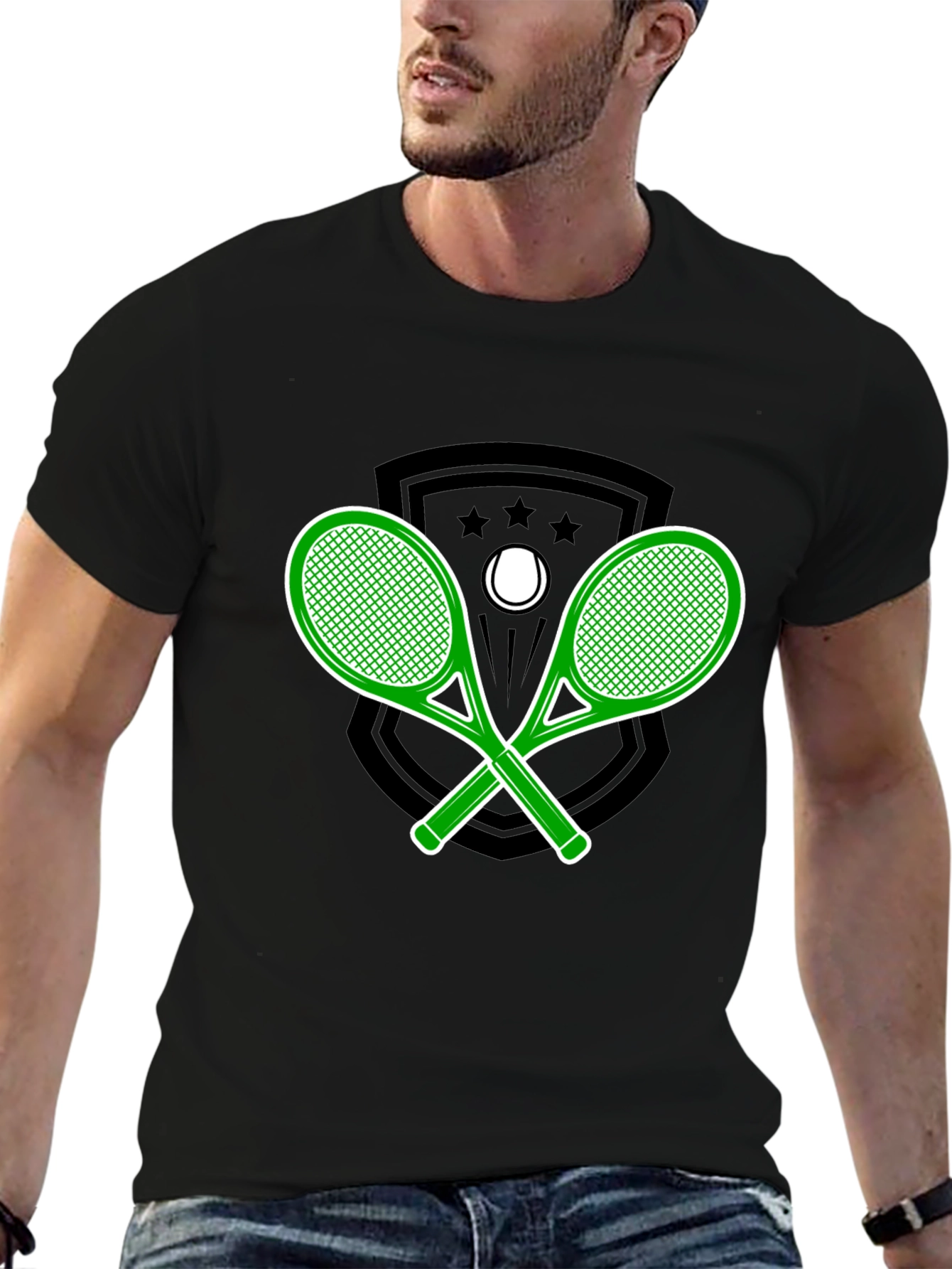 Tennis Racquet Graphic Tee - Sporty Style