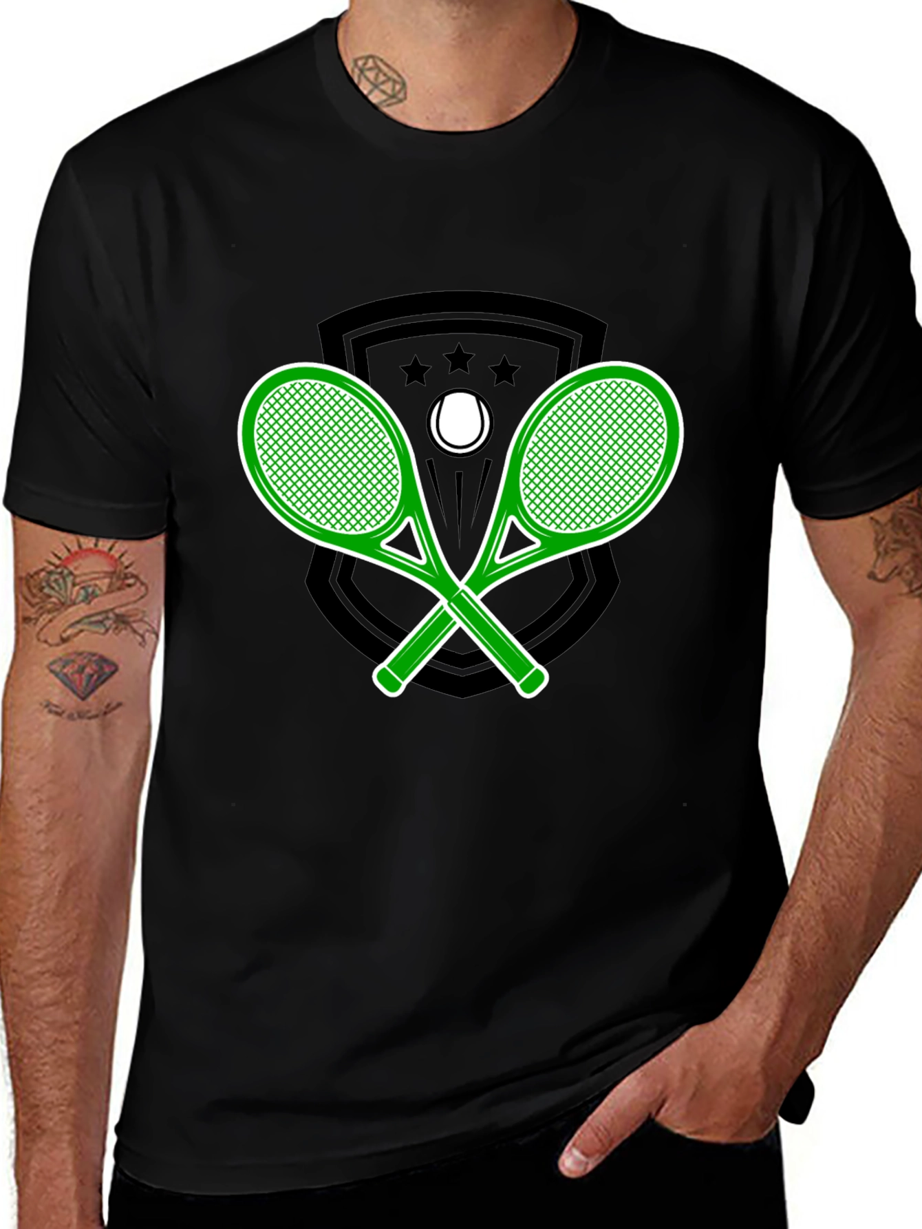 Tennis Racquet Graphic Tee - Sporty Style
