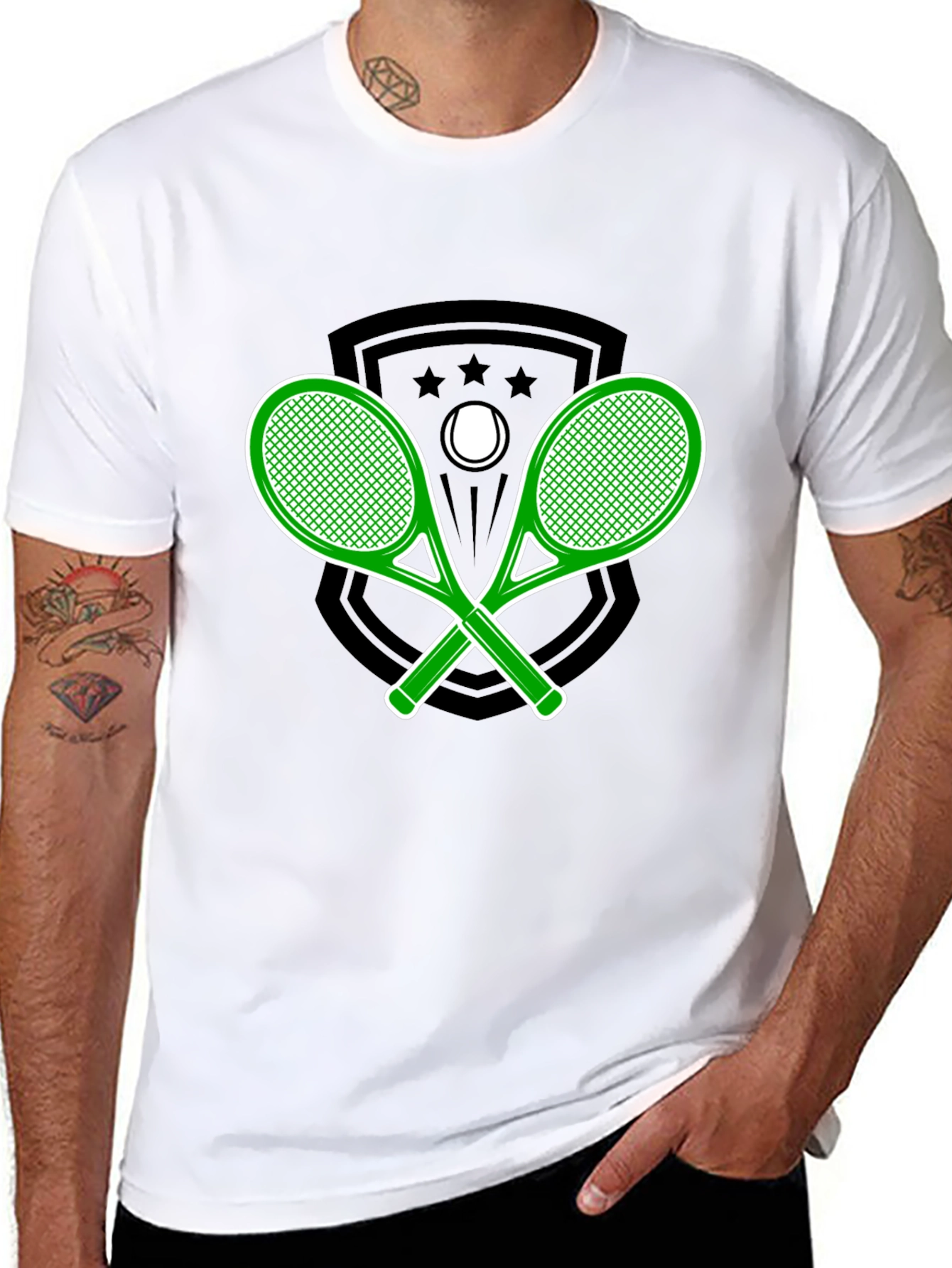 Tennis Racquet Graphic Tee - Sporty Style