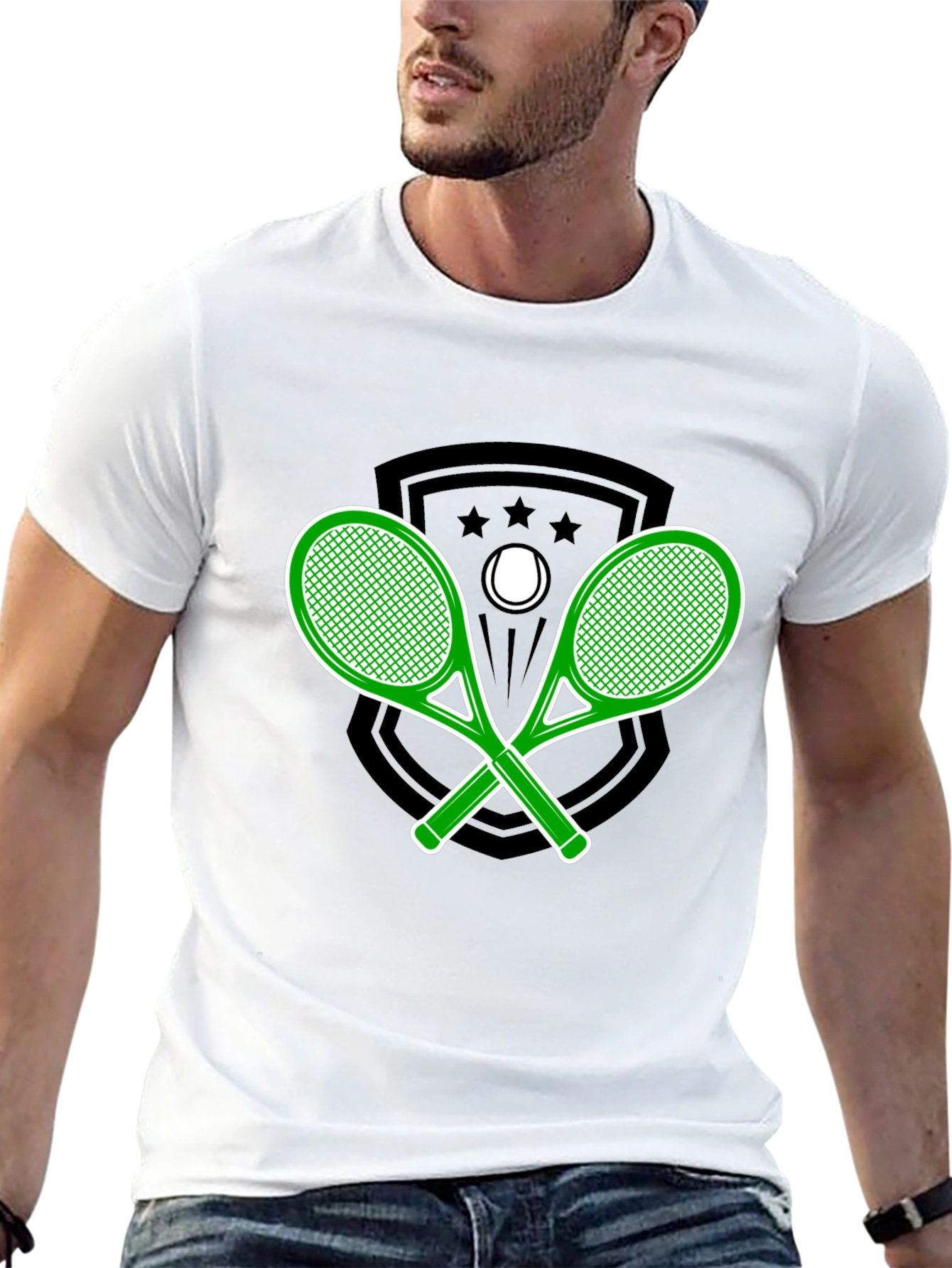 Tennis Racquet Graphic Tee - Sporty Style