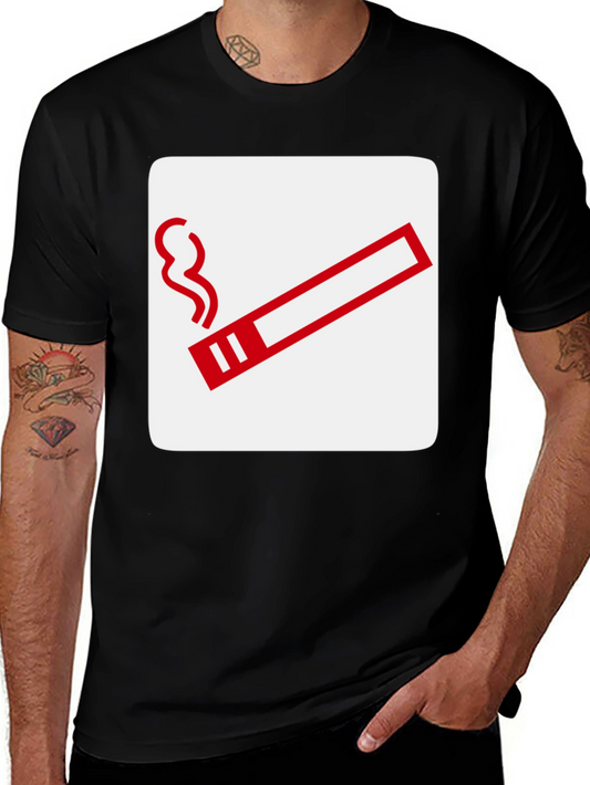 Smoking Area Graphic Tee - Black Cotton T-Shirt
