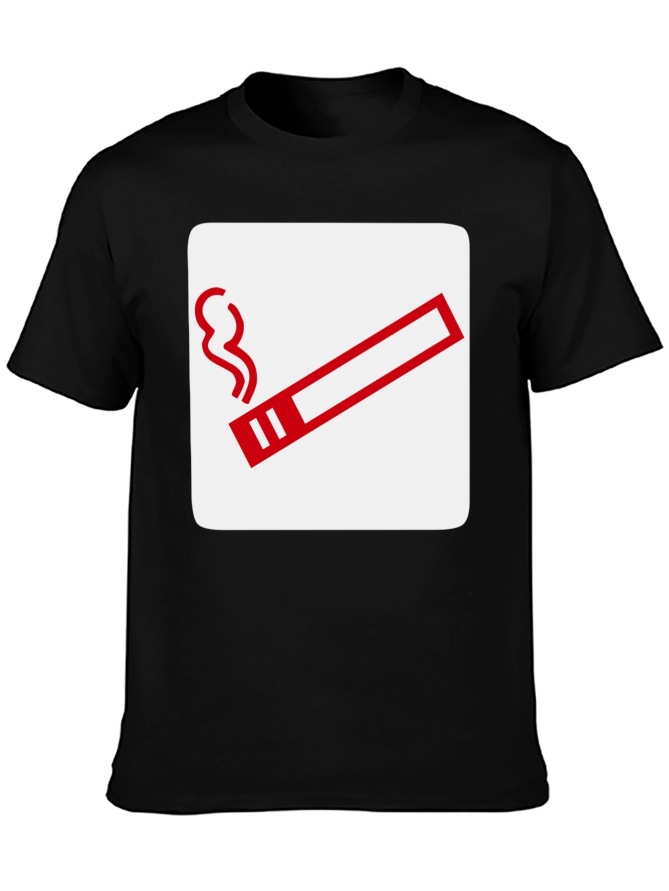 Smoking Area Graphic Tee - Black Cotton T-Shirt