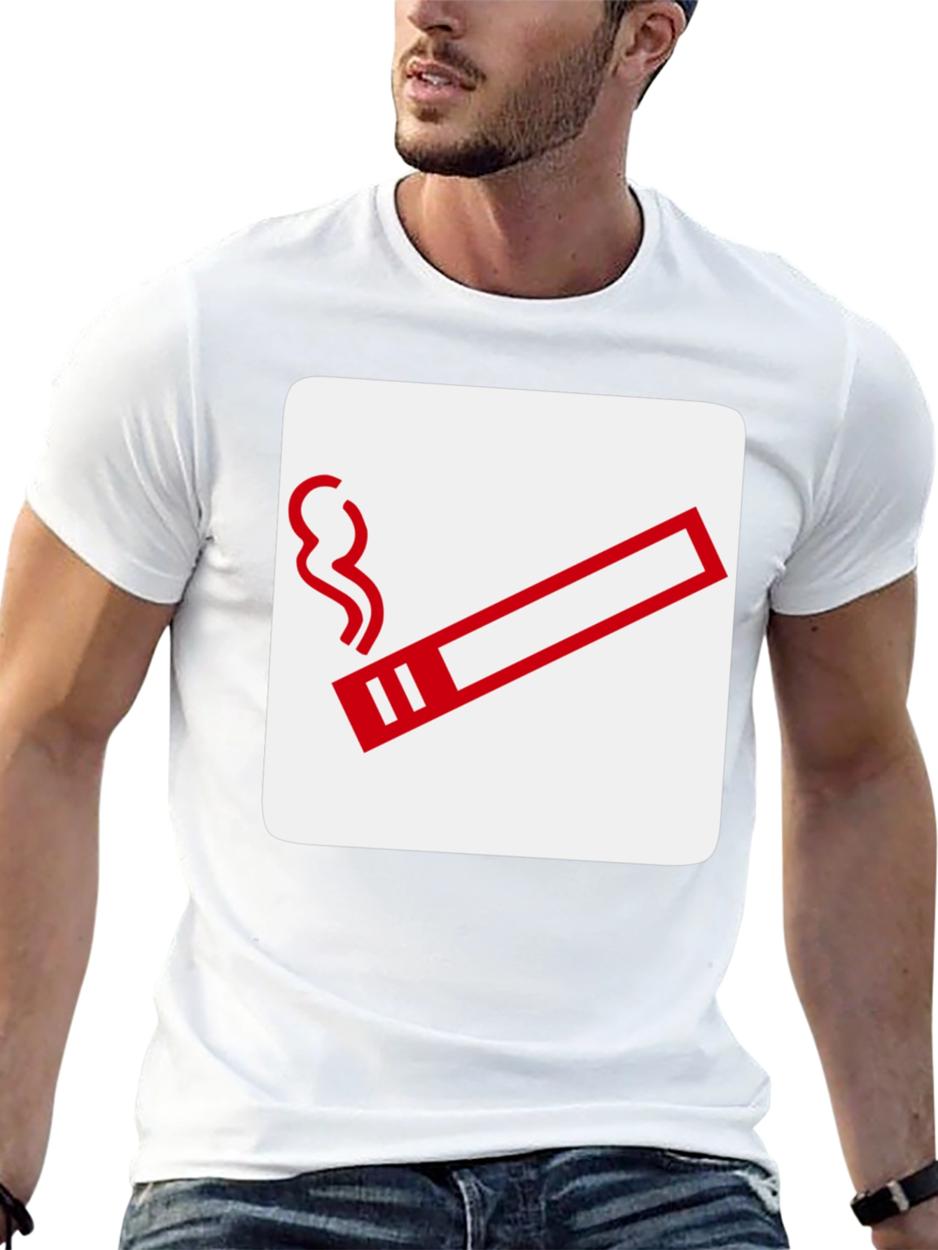 Smoking Area Graphic Tee - Black Cotton T-Shirt