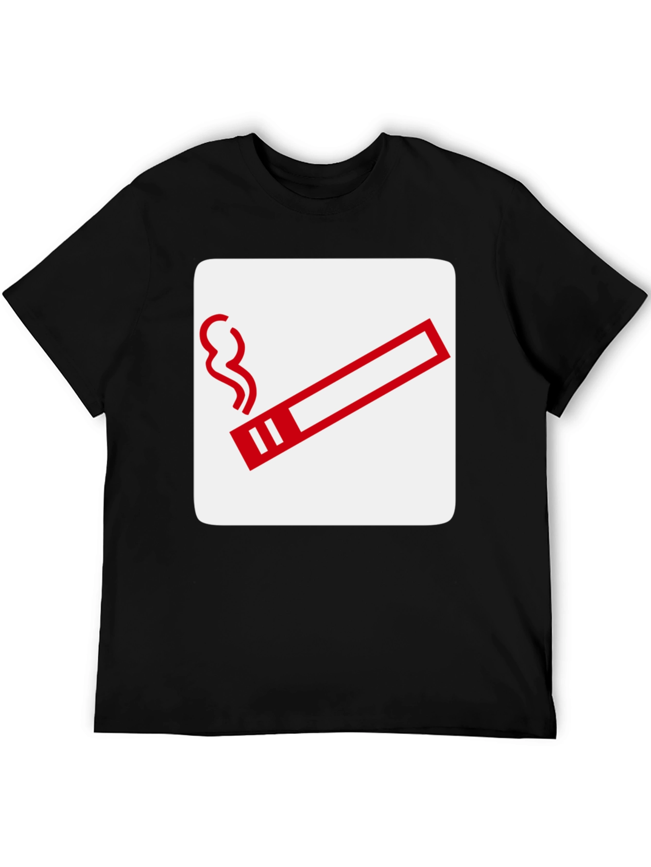 Smoking Area Graphic Tee - Black Cotton T-Shirt