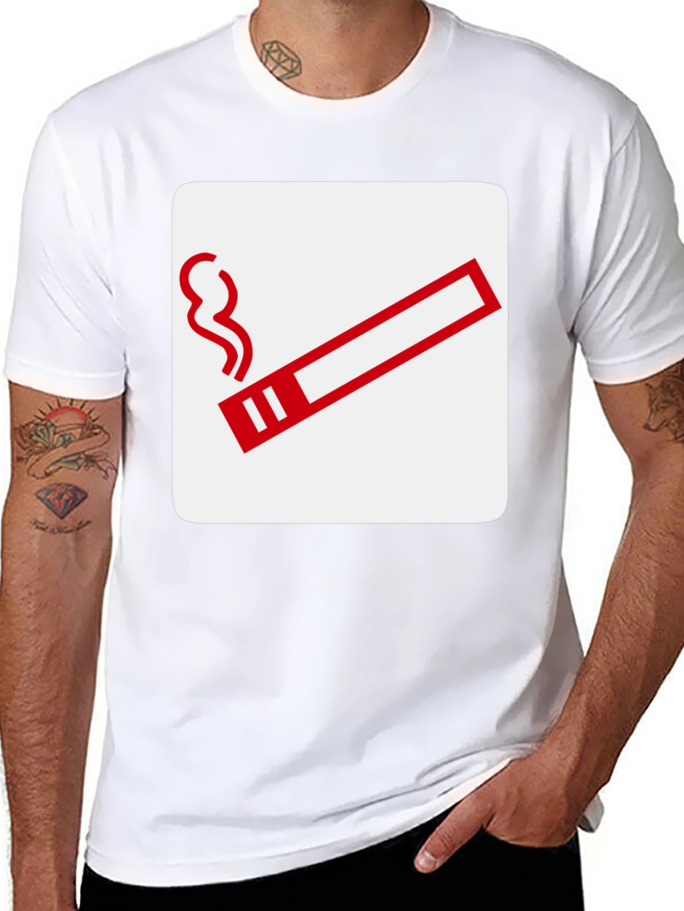 Smoking Area Graphic Tee - Black Cotton T-Shirt