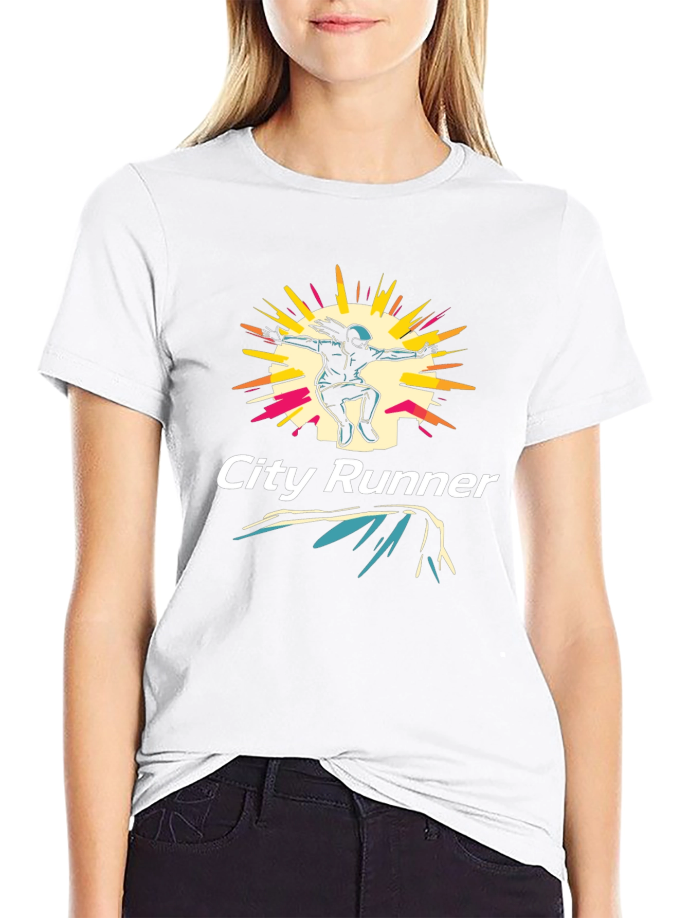 City Runner Graphic Tee - Urban Style Black T-Shirt