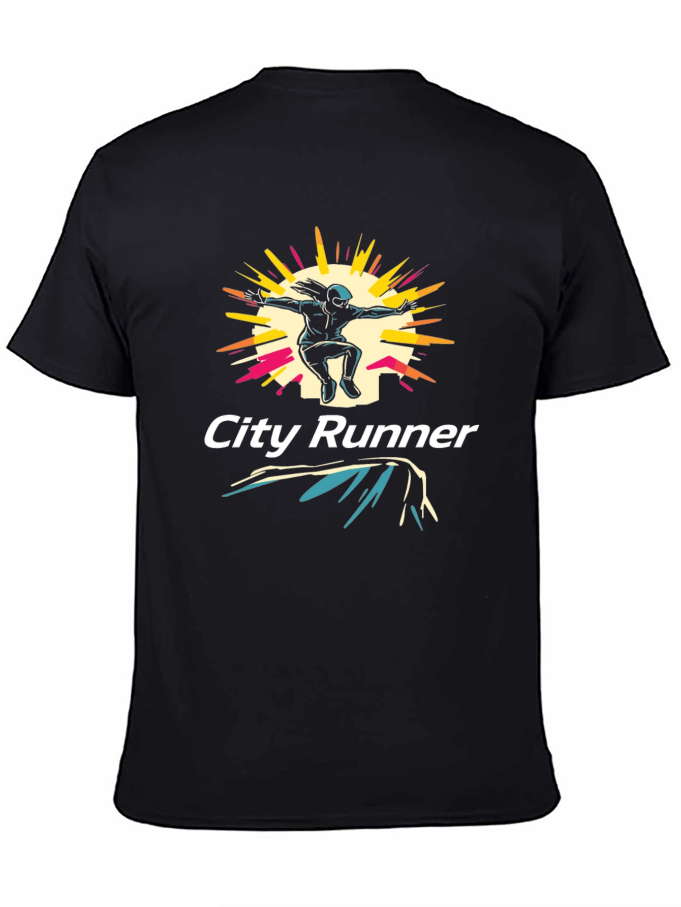 City Runner Graphic Tee - Urban Style Black T-Shirt