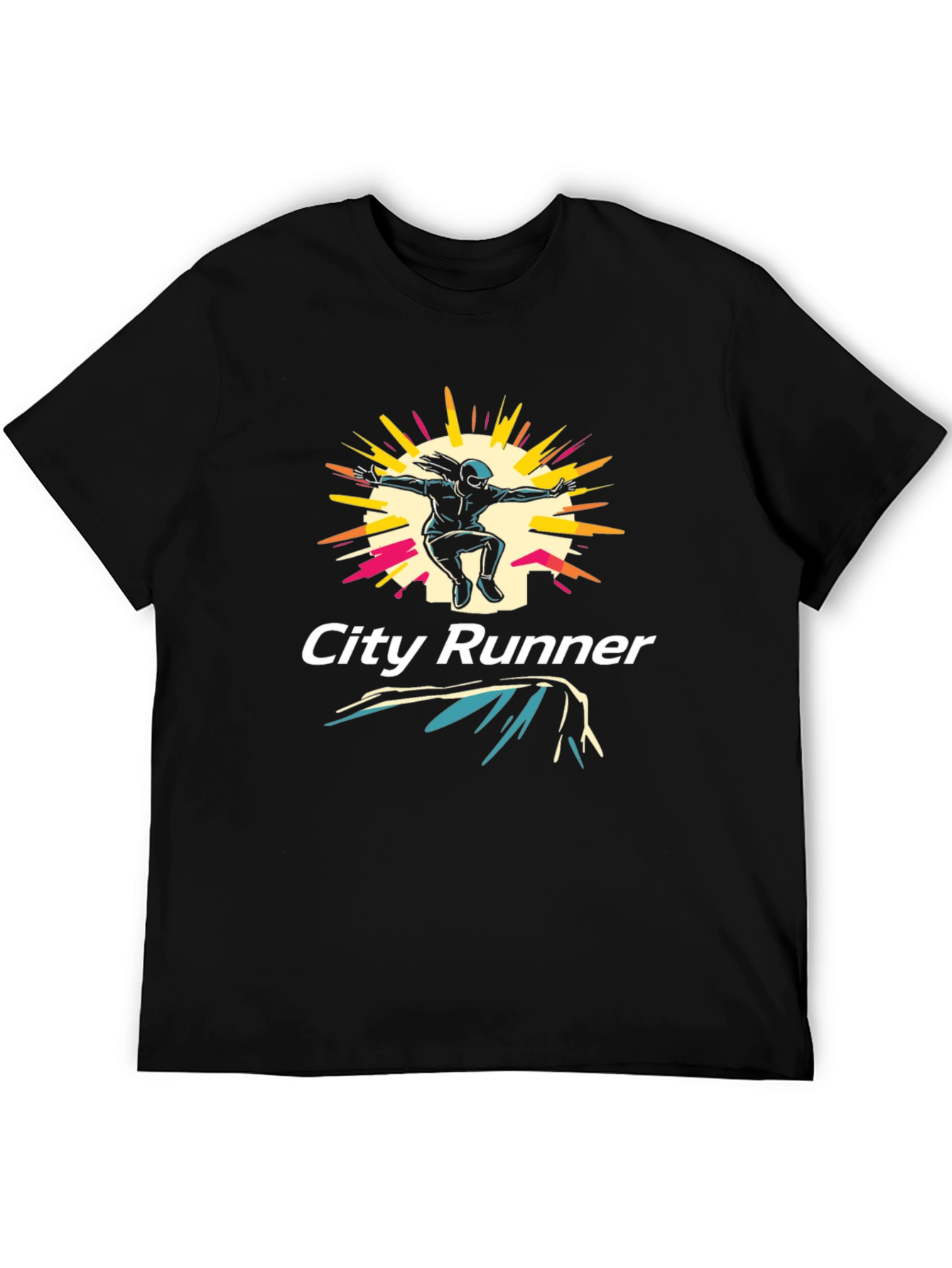 City Runner Graphic Tee - Urban Style Black T-Shirt